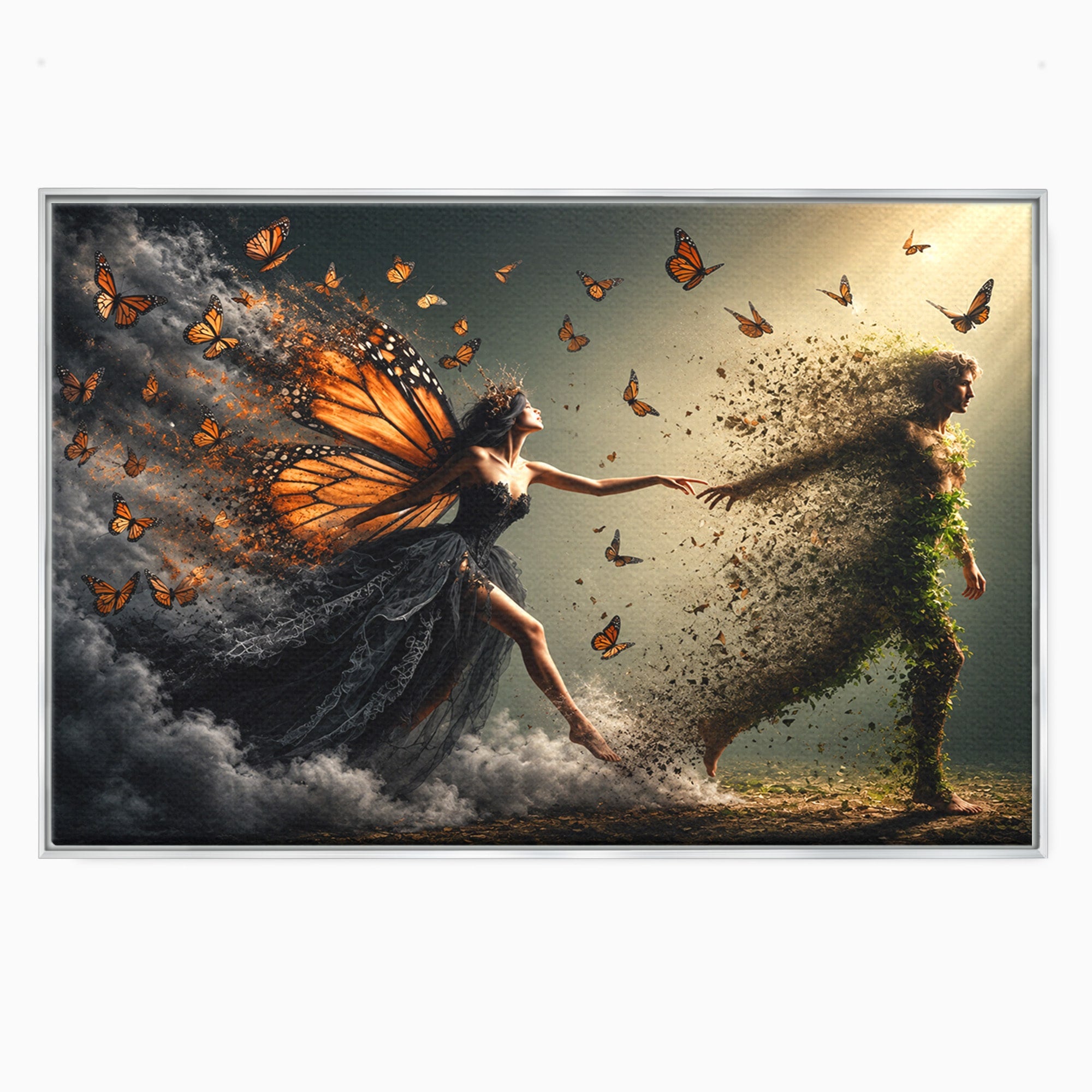 Tablou Canvas Premium LuxCanva® U1033, Dansul Fluturilor, Fantezie, Transformare, Natura, Mister, Fluturi, Living, Dormitor, Culori Vibrante