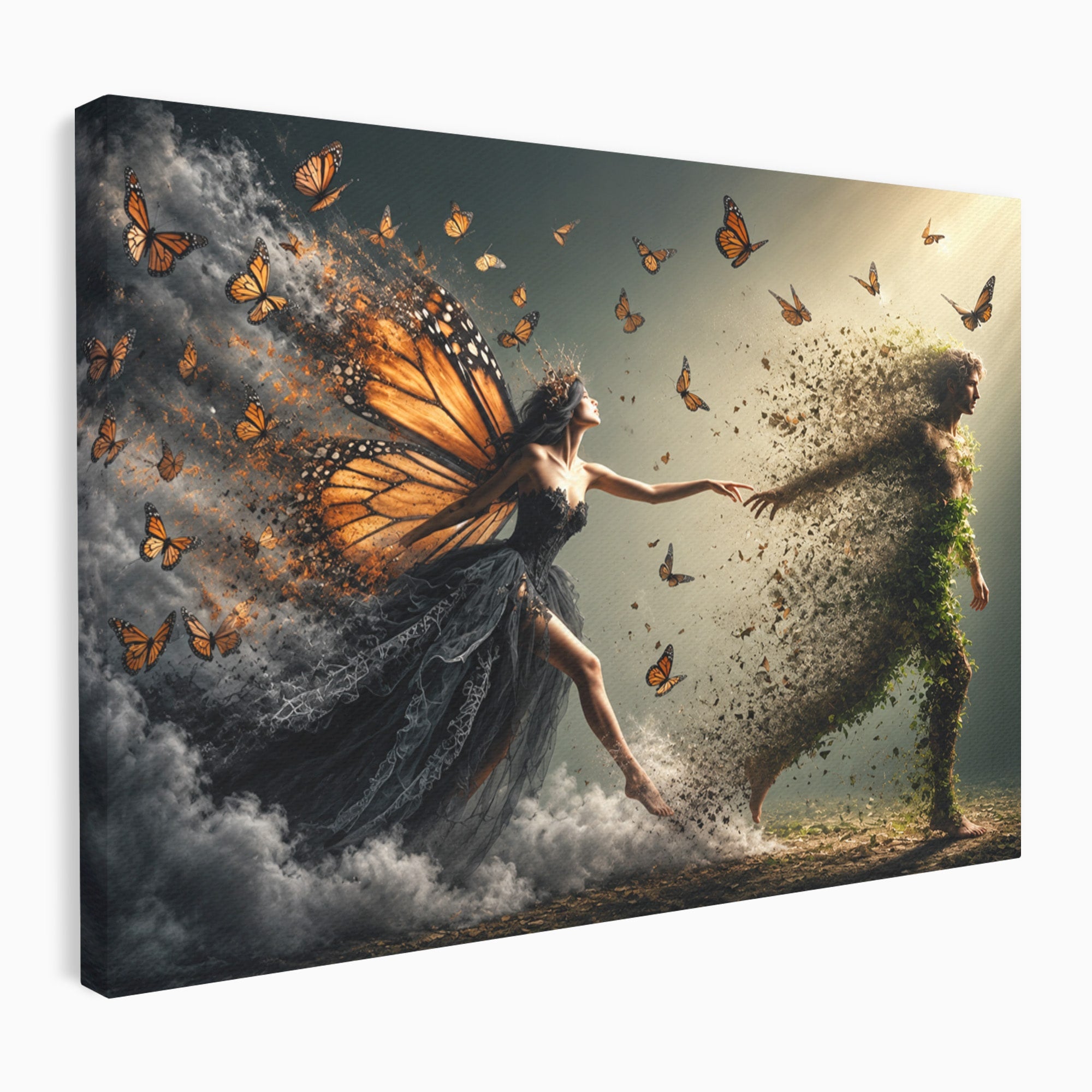 Tablou Canvas Premium LuxCanva® U1033, Dansul Fluturilor, Fantezie, Transformare, Natura, Mister, Fluturi, Living, Dormitor, Culori Vibrante