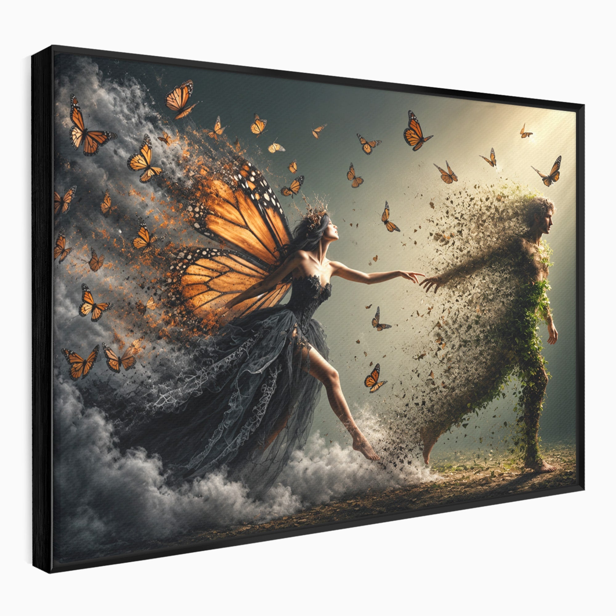 Tablou Canvas Premium LuxCanva® U1033, Dansul Fluturilor, Fantezie, Transformare, Natura, Mister, Fluturi, Living, Dormitor, Culori Vibrante