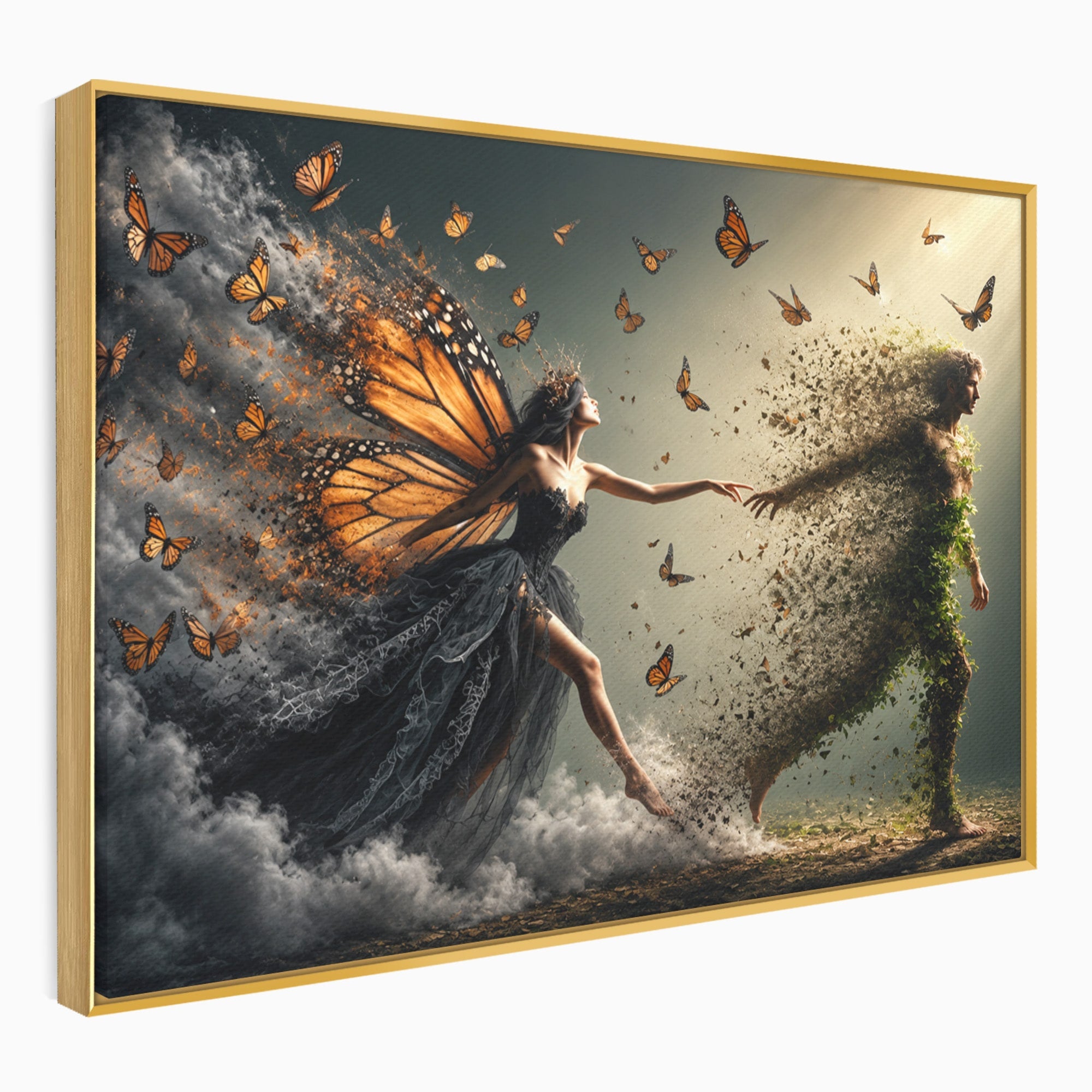 Tablou Canvas Premium LuxCanva® U1033, Dansul Fluturilor, Fantezie, Transformare, Natura, Mister, Fluturi, Living, Dormitor, Culori Vibrante