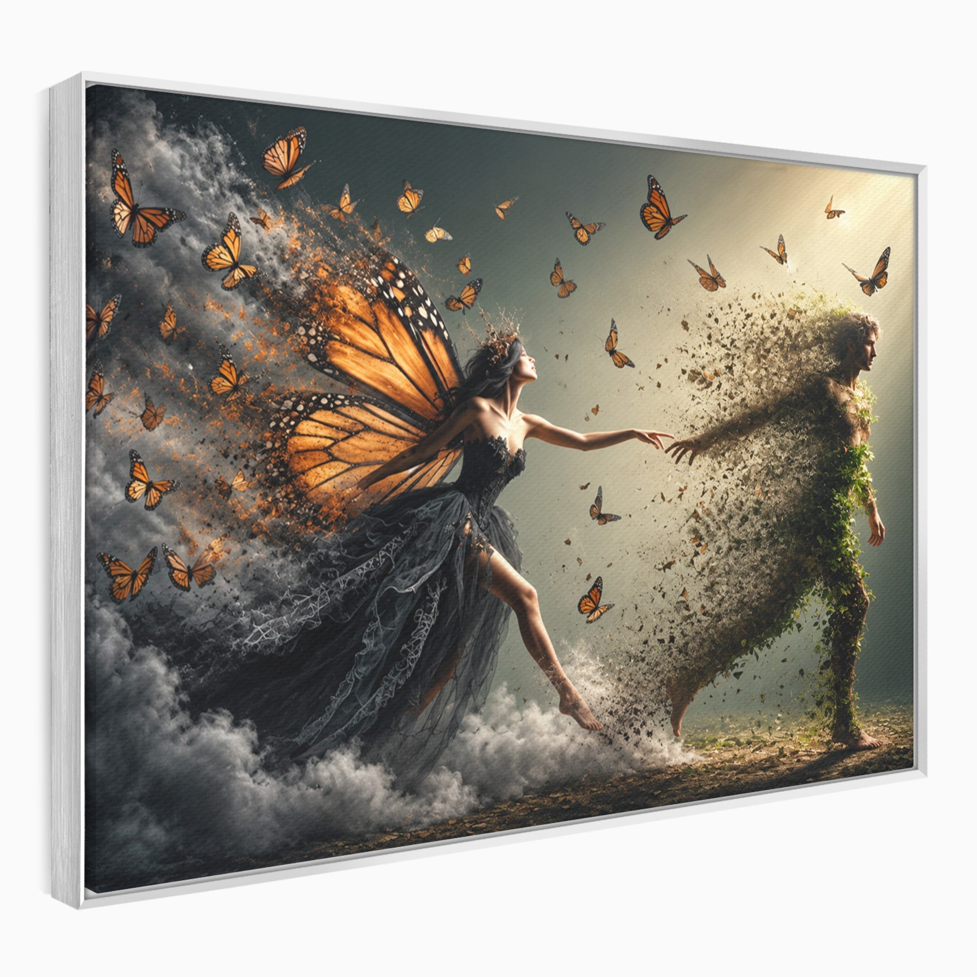 Tablou Canvas Premium LuxCanva® U1033, Dansul Fluturilor, Fantezie, Transformare, Natura, Mister, Fluturi, Living, Dormitor, Culori Vibrante