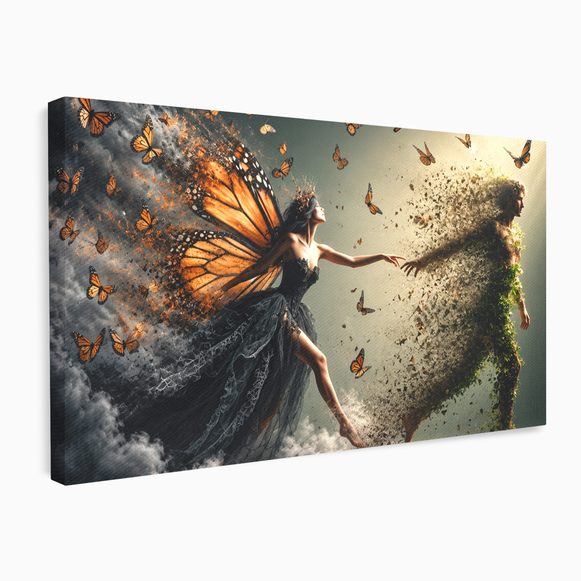 Tablou Canvas Premium LuxCanva® U1033, Dansul Fluturilor, Fantezie, Transformare, Natura, Mister, Fluturi, Living, Dormitor, Culori Vibrante