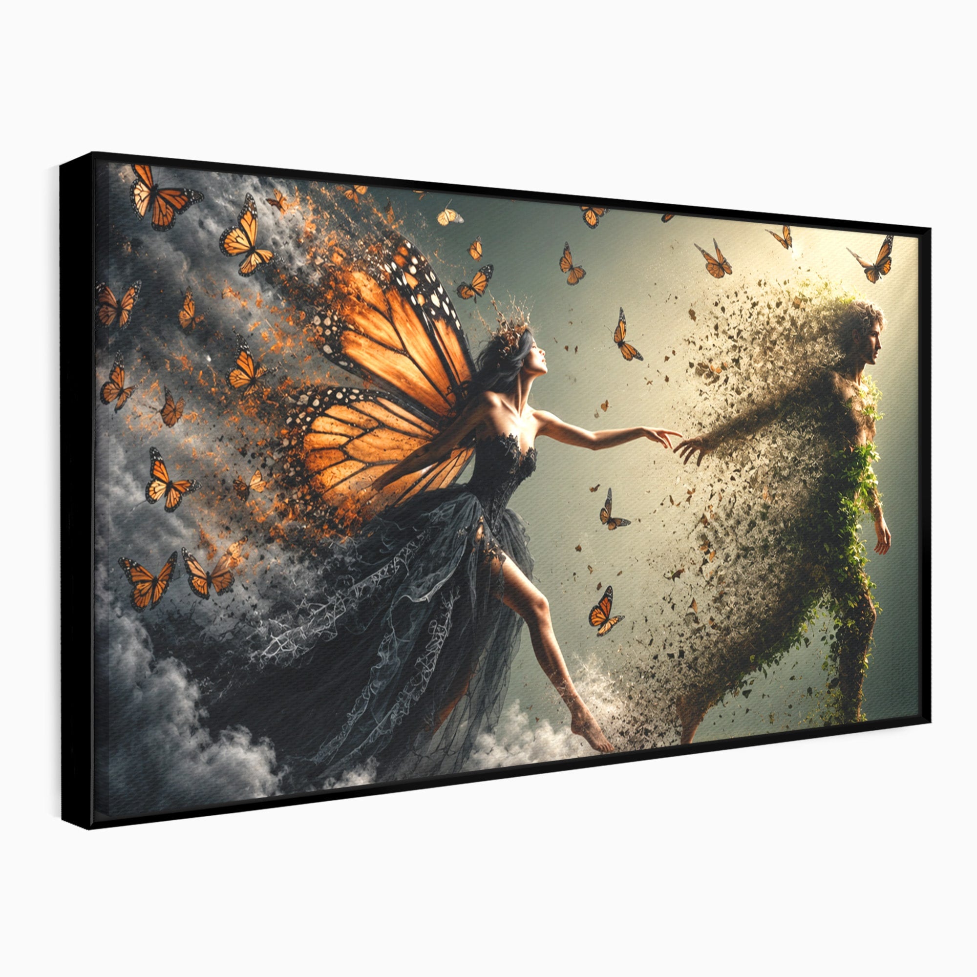 Tablou Canvas Premium LuxCanva® U1033, Dansul Fluturilor, Fantezie, Transformare, Natura, Mister, Fluturi, Living, Dormitor, Culori Vibrante