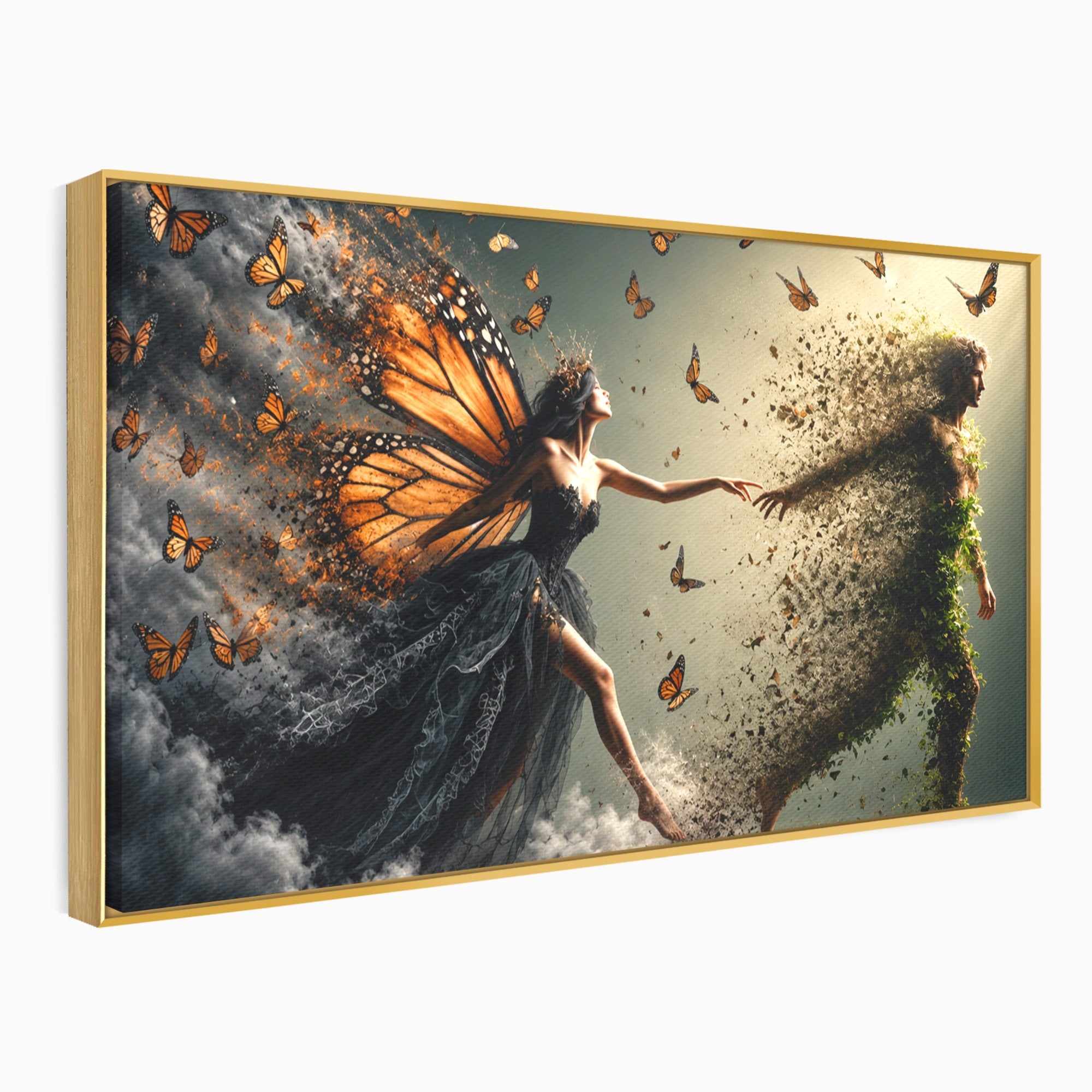 Tablou Canvas Premium LuxCanva® U1033, Dansul Fluturilor, Fantezie, Transformare, Natura, Mister, Fluturi, Living, Dormitor, Culori Vibrante