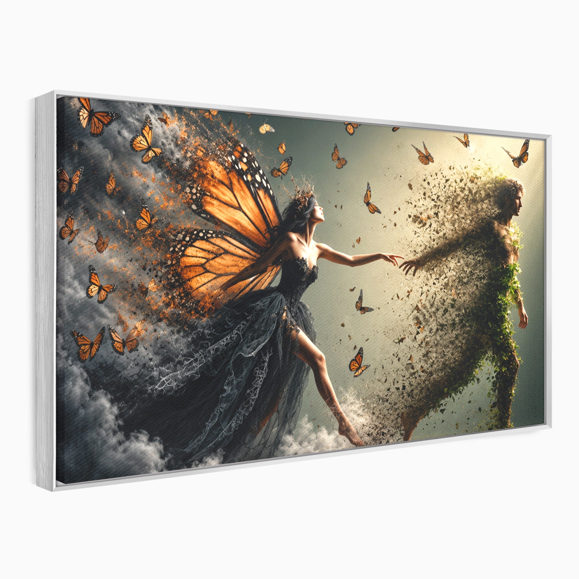 Tablou Canvas Premium LuxCanva® U1033, Dansul Fluturilor, Fantezie, Transformare, Natura, Mister, Fluturi, Living, Dormitor, Culori Vibrante