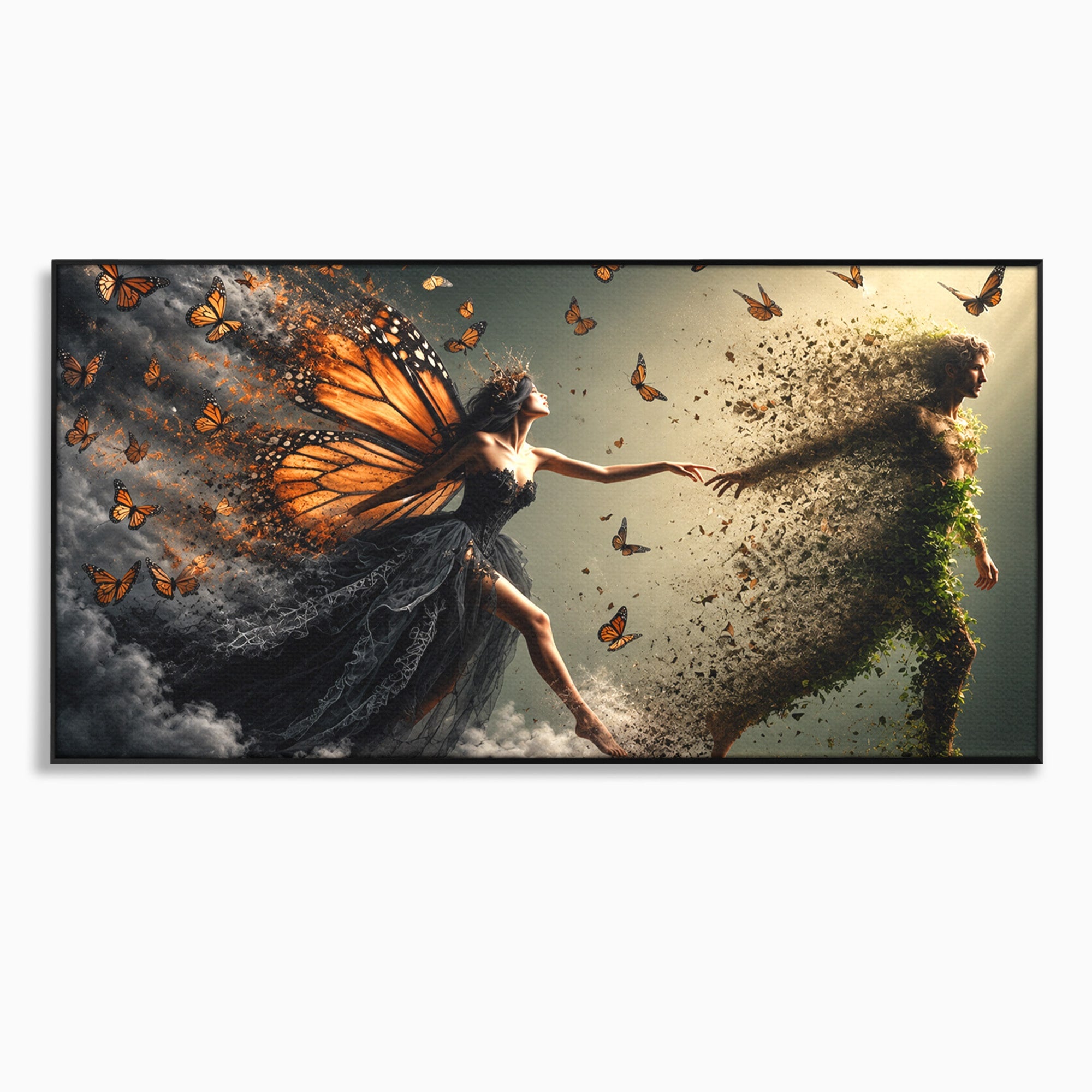 Tablou Canvas Premium LuxCanva® U1033, Dansul Fluturilor, Fantezie, Transformare, Natura, Mister, Fluturi, Living, Dormitor, Culori Vibrante
