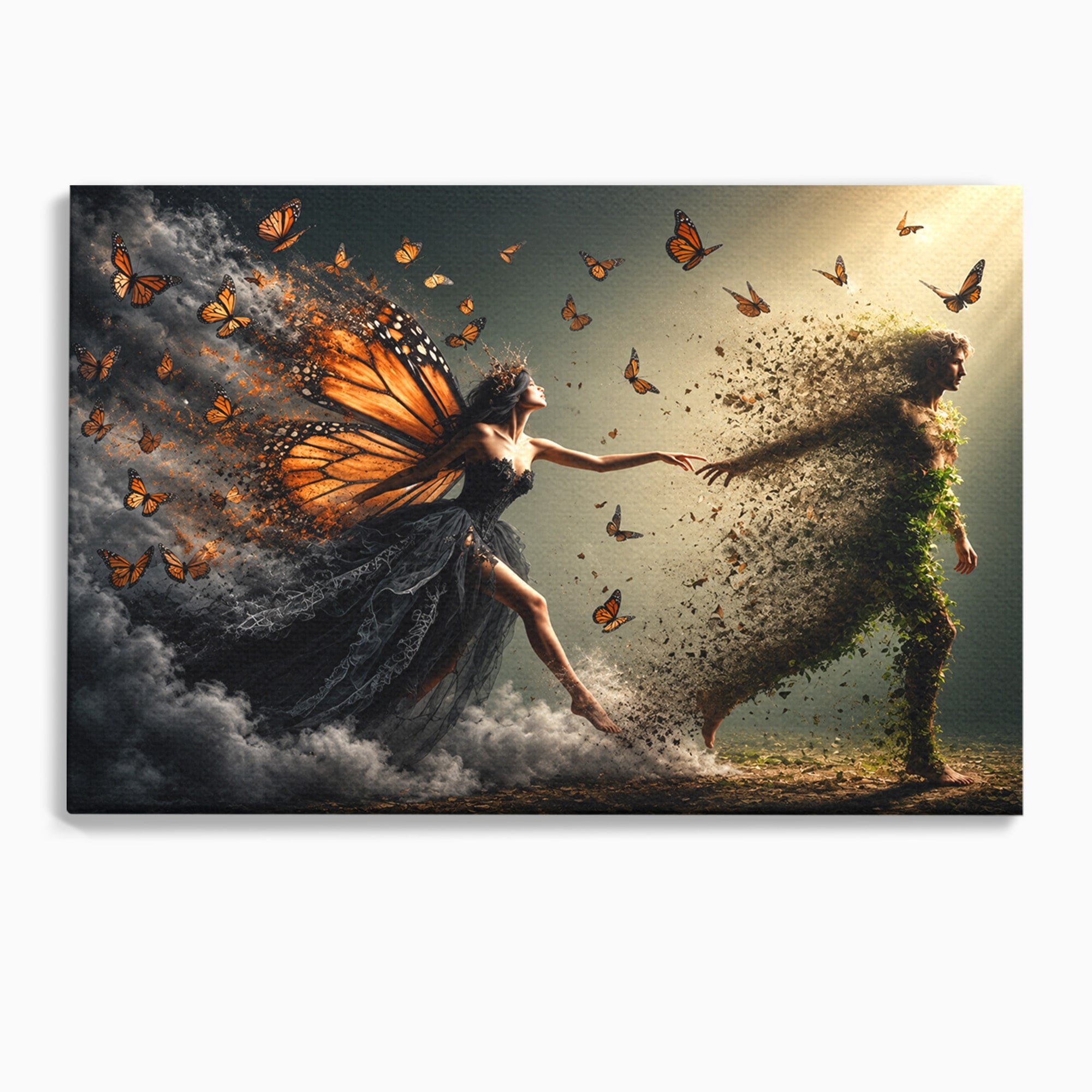 Tablou Canvas Premium LuxCanva® U1033, Dansul Fluturilor, Fantezie, Transformare, Natura, Mister, Fluturi, Living, Dormitor, Culori Vibrante