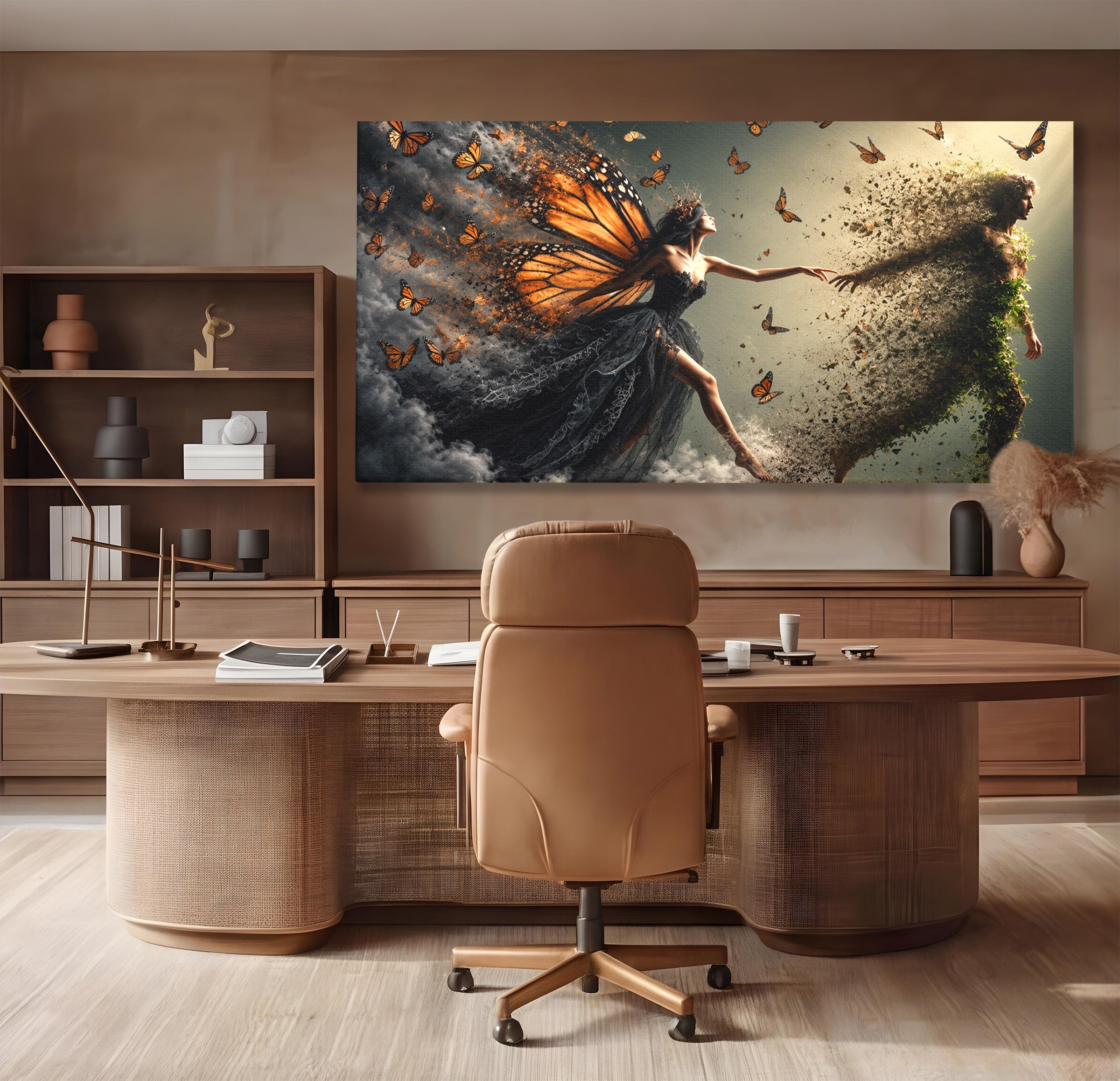 Tablou Canvas Premium LuxCanva® U1033, Dansul Fluturilor, Fantezie, Transformare, Natura, Mister, Fluturi, Living, Dormitor, Culori Vibrante