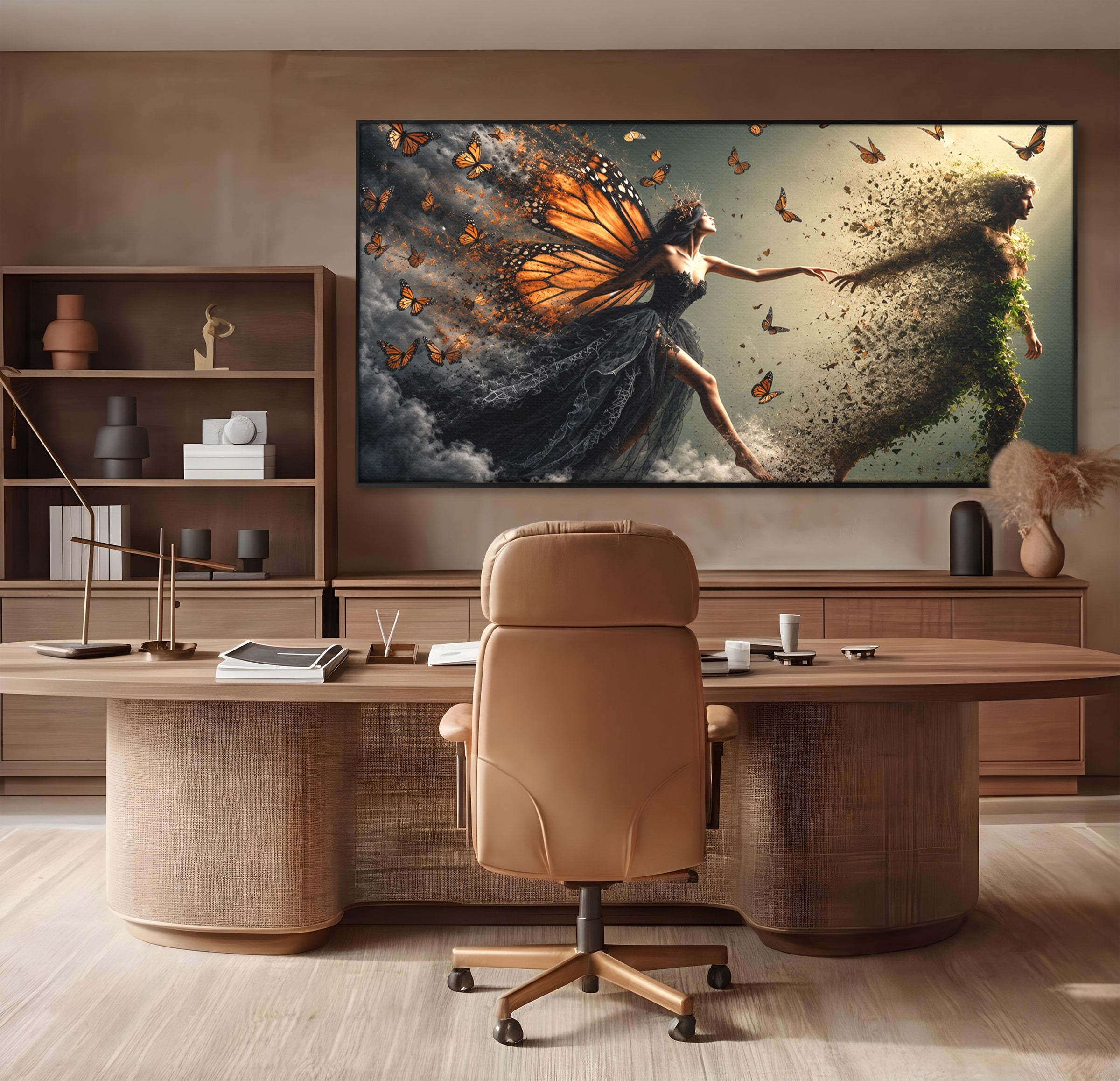 Tablou Canvas Premium LuxCanva® U1033, Dansul Fluturilor, Fantezie, Transformare, Natura, Mister, Fluturi, Living, Dormitor, Culori Vibrante