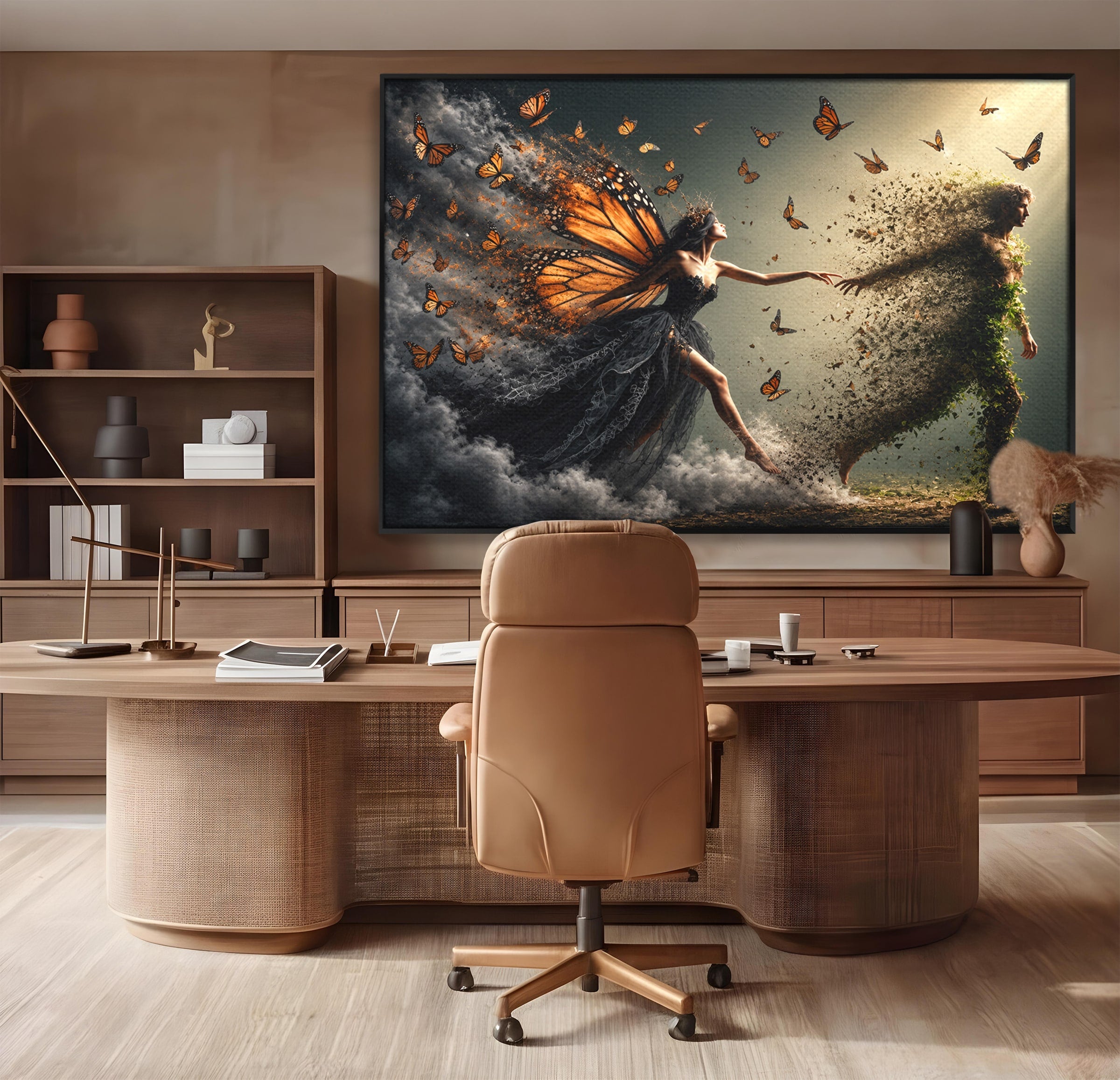 Tablou Canvas Premium LuxCanva® U1033, Dansul Fluturilor, Fantezie, Transformare, Natura, Mister, Fluturi, Living, Dormitor, Culori Vibrante