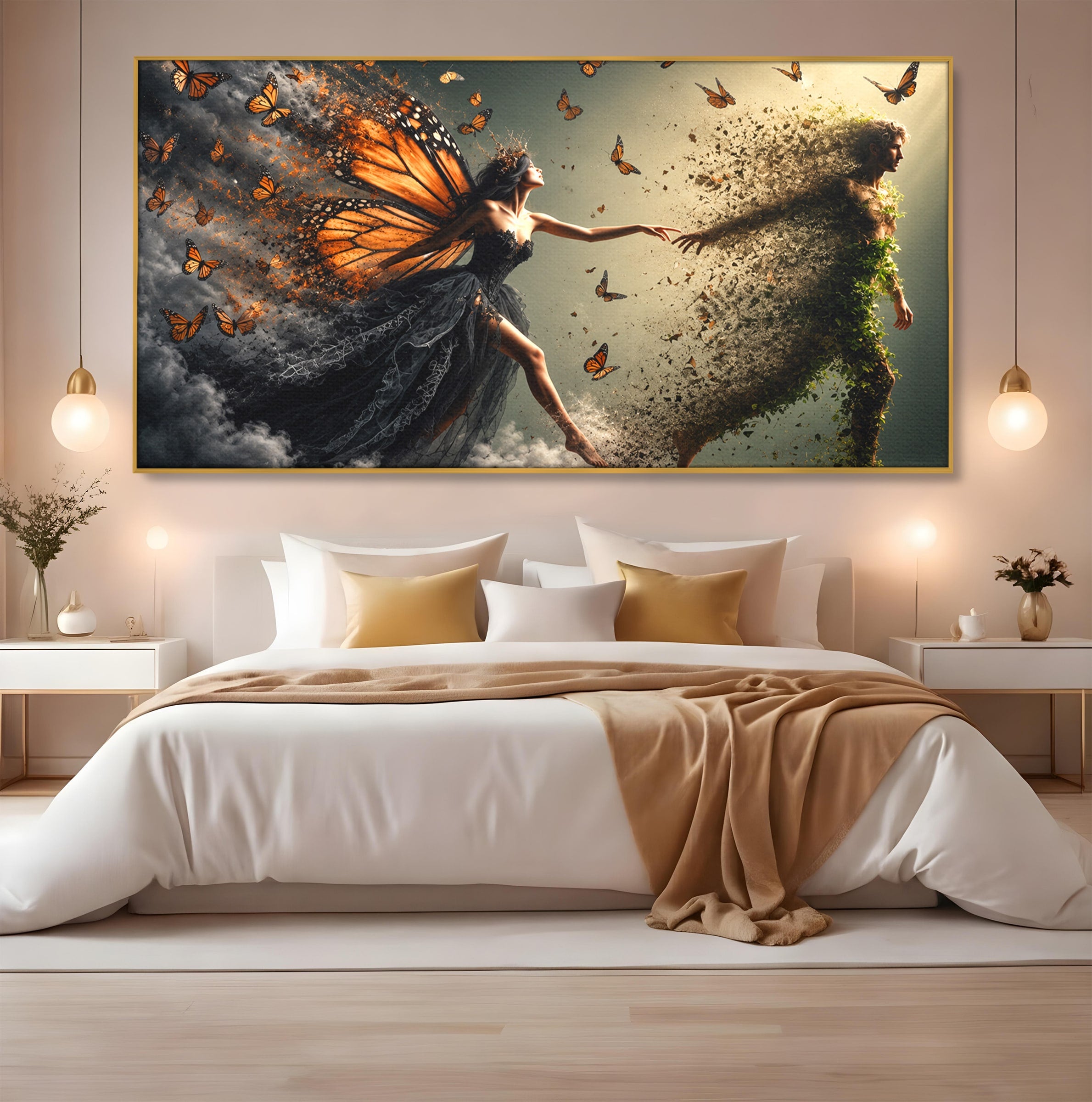 Tablou Canvas Premium LuxCanva® U1033, Dansul Fluturilor, Fantezie, Transformare, Natura, Mister, Fluturi, Living, Dormitor, Culori Vibrante