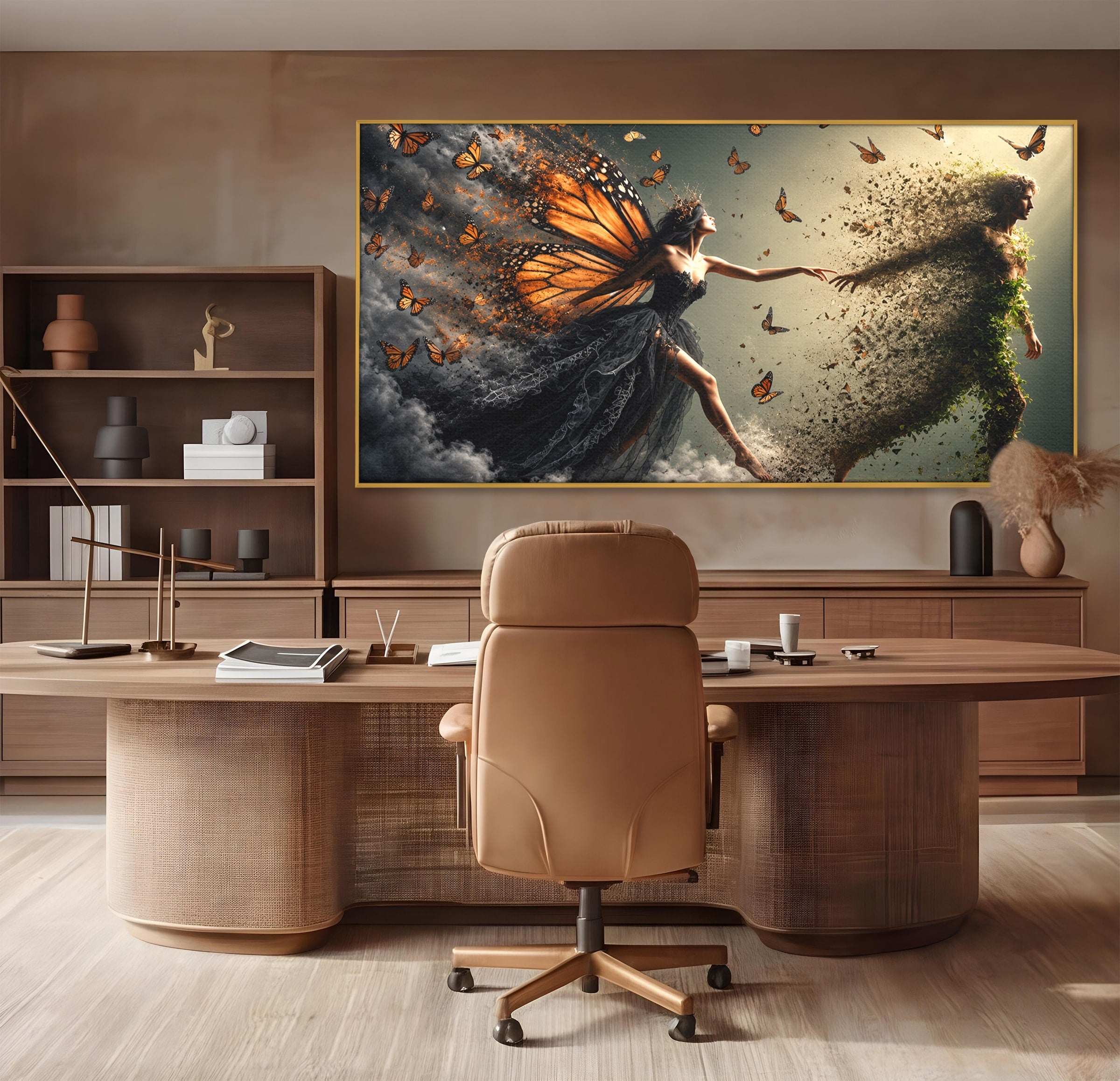 Tablou Canvas Premium LuxCanva® U1033, Dansul Fluturilor, Fantezie, Transformare, Natura, Mister, Fluturi, Living, Dormitor, Culori Vibrante