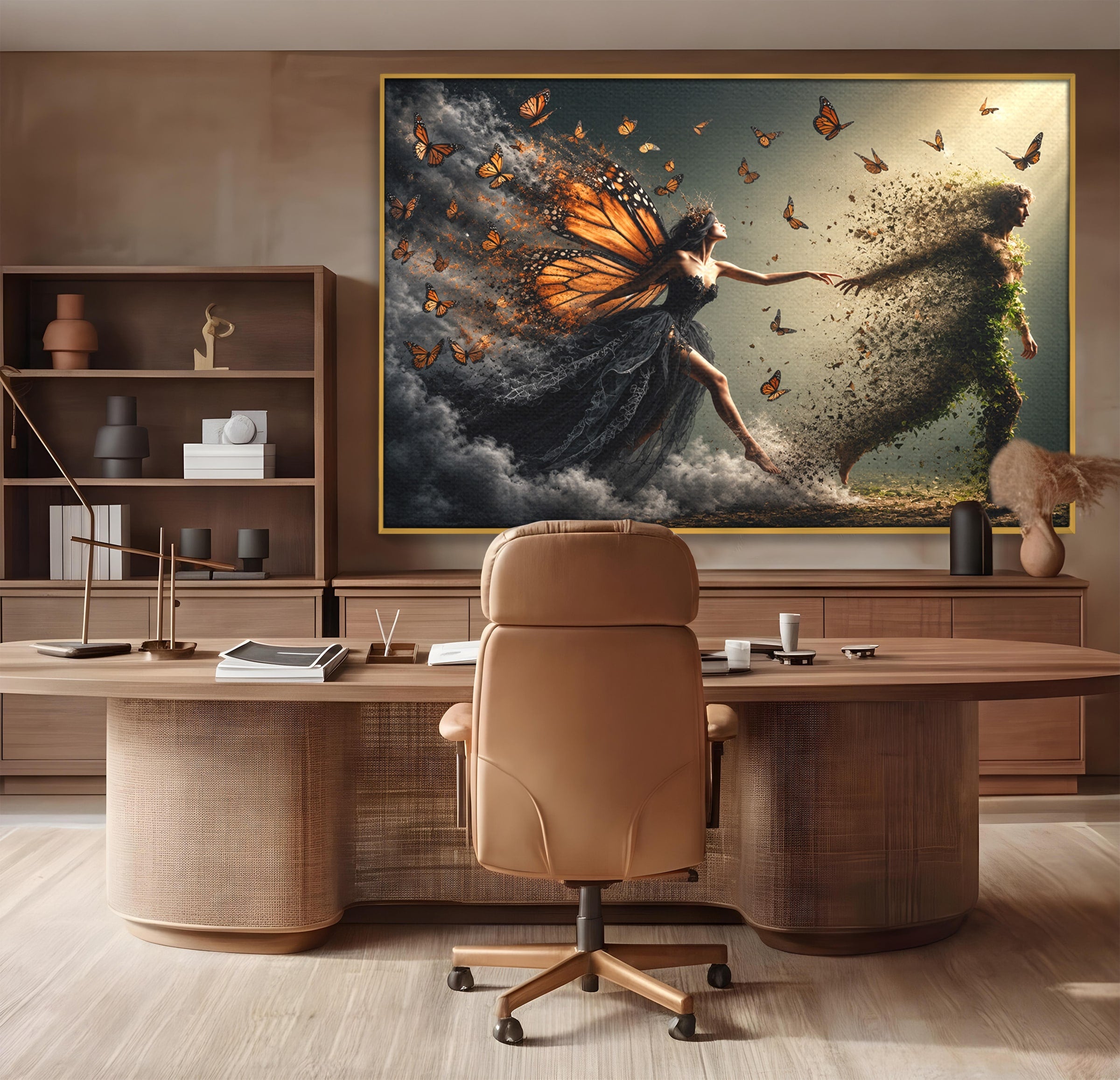 Tablou Canvas Premium LuxCanva® U1033, Dansul Fluturilor, Fantezie, Transformare, Natura, Mister, Fluturi, Living, Dormitor, Culori Vibrante