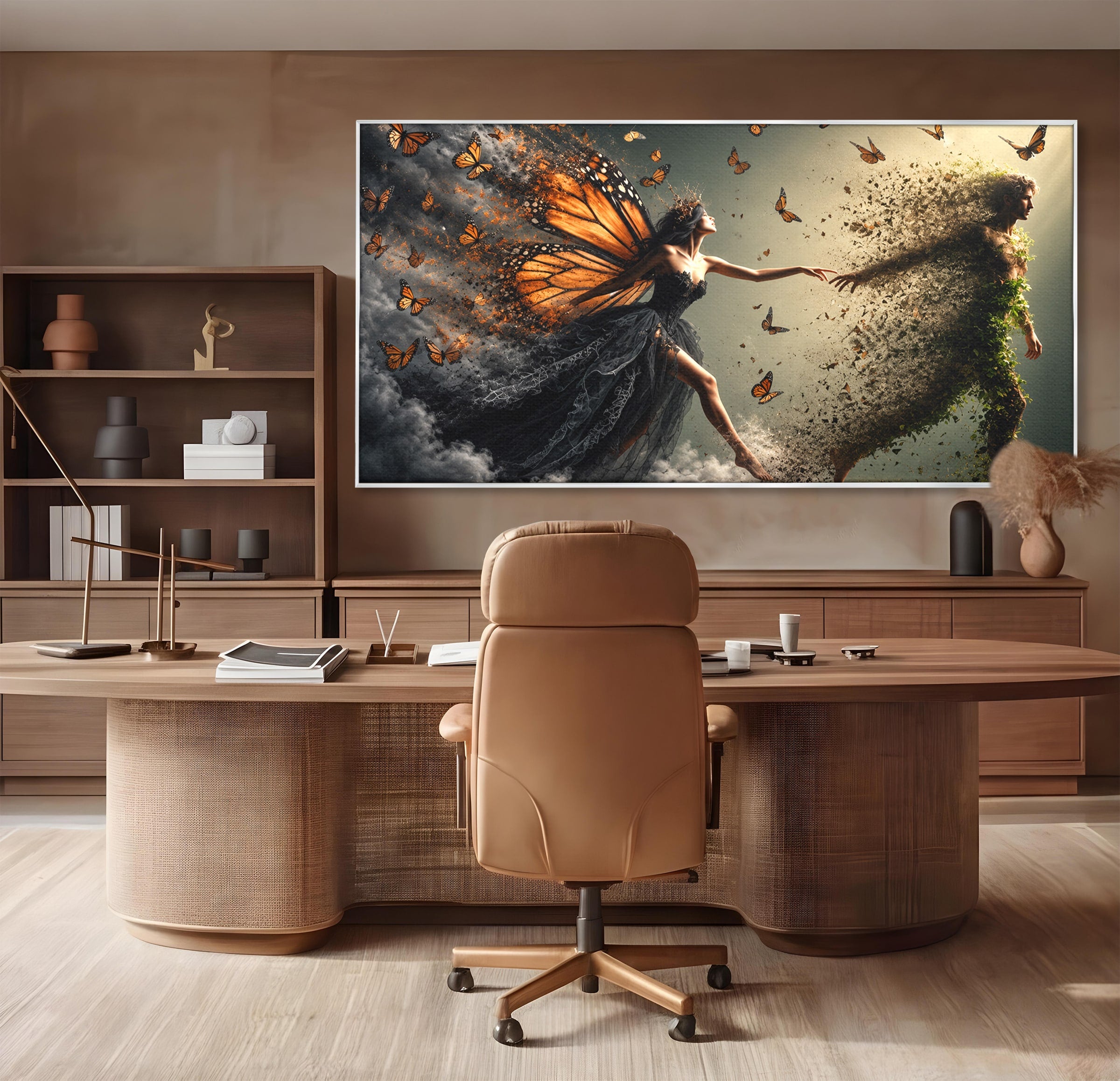 Tablou Canvas Premium LuxCanva® U1033, Dansul Fluturilor, Fantezie, Transformare, Natura, Mister, Fluturi, Living, Dormitor, Culori Vibrante