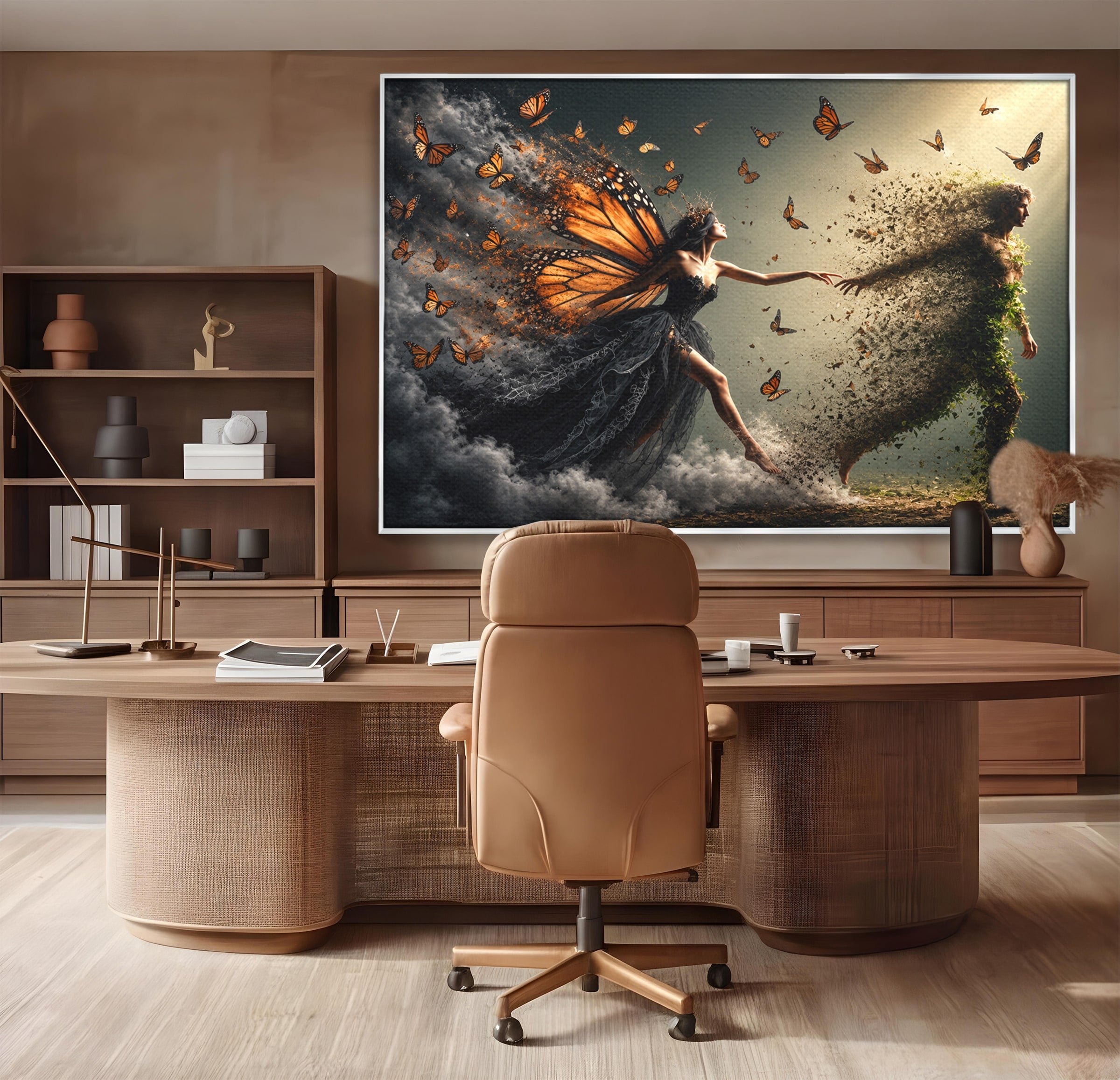 Tablou Canvas Premium LuxCanva® U1033, Dansul Fluturilor, Fantezie, Transformare, Natura, Mister, Fluturi, Living, Dormitor, Culori Vibrante