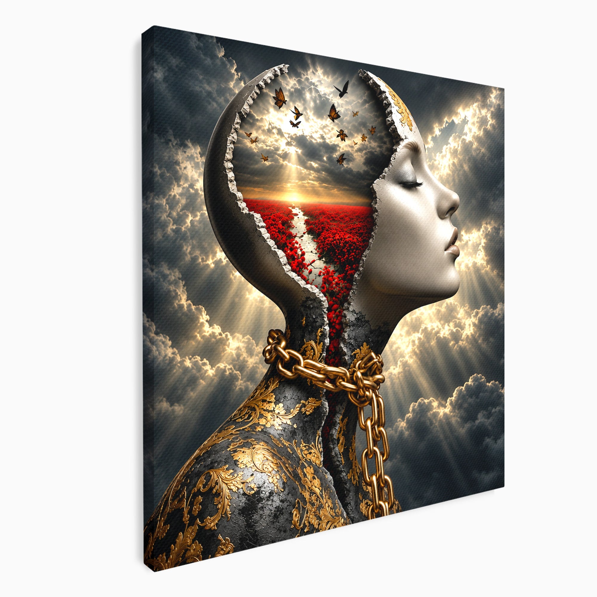 Tablou Canvas Premium LuxCanva® U1034, Visul Libertatii, Fantezie, Portret, Surrealism, Libertate, Living, Culori Vibrante