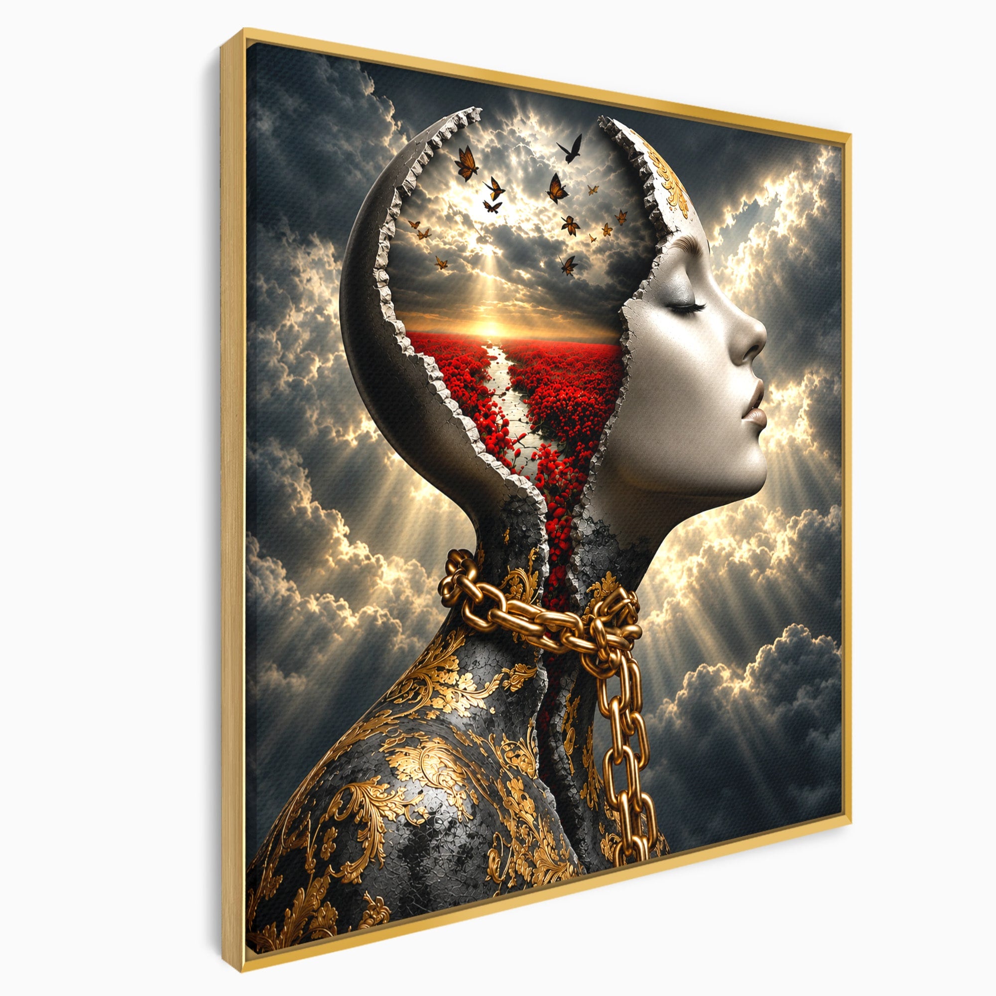 Tablou Canvas Premium LuxCanva® U1034, Visul Libertatii, Fantezie, Portret, Surrealism, Libertate, Living, Culori Vibrante
