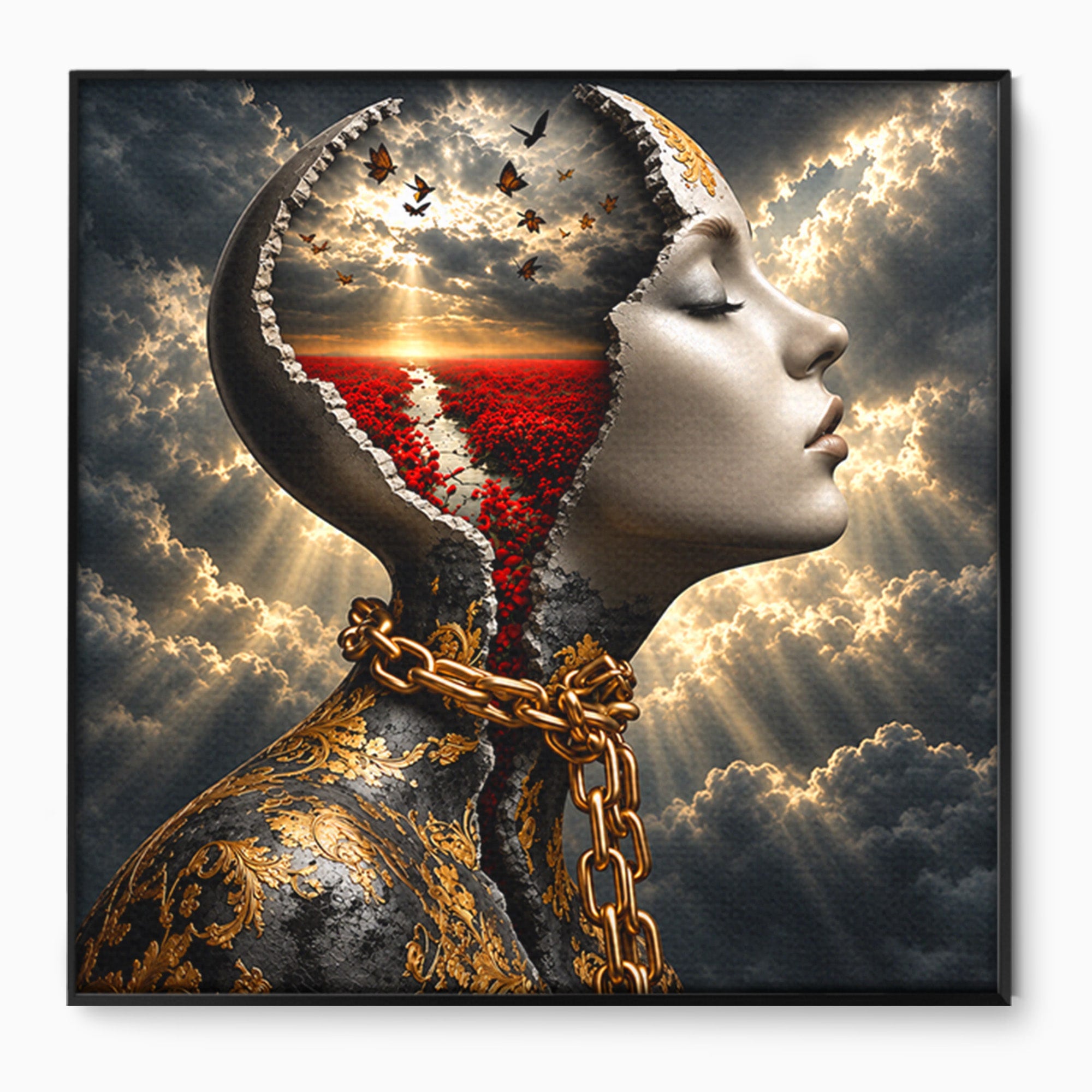 Tablou Canvas Premium LuxCanva® U1034, Visul Libertatii, Fantezie, Portret, Surrealism, Libertate, Living, Culori Vibrante