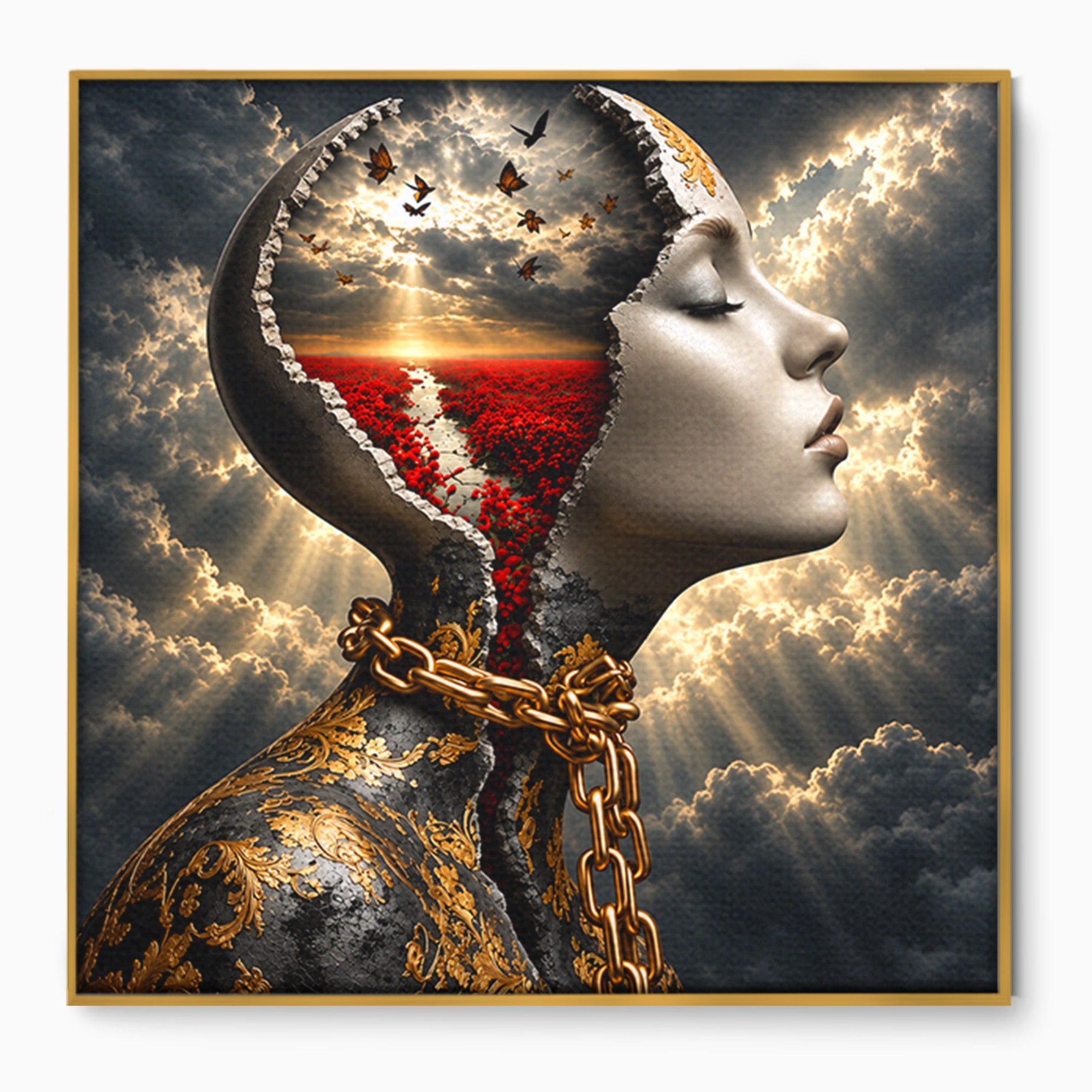 Tablou Canvas Premium LuxCanva® U1034, Visul Libertatii, Fantezie, Portret, Surrealism, Libertate, Living, Culori Vibrante