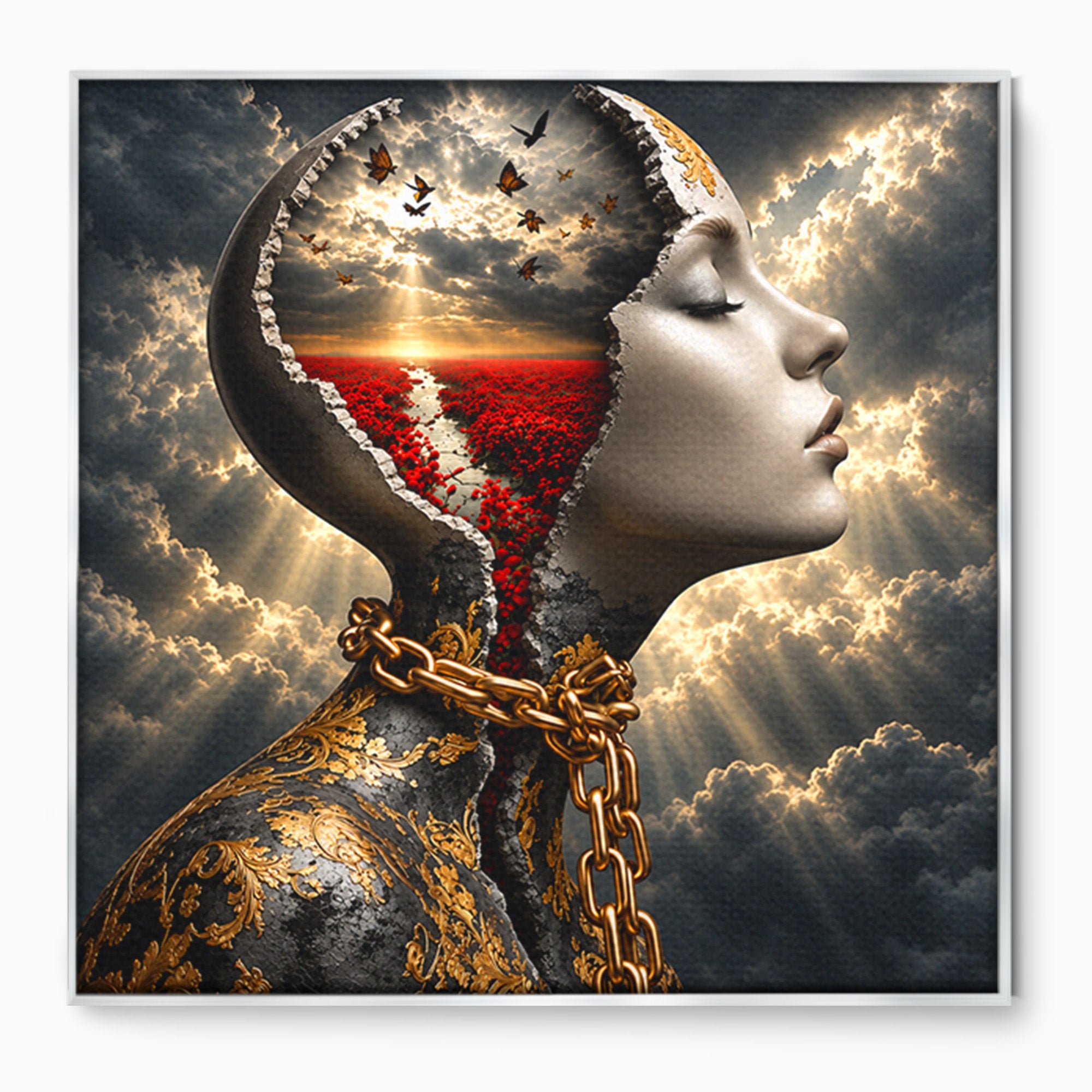 Tablou Canvas Premium LuxCanva® U1034, Visul Libertatii, Fantezie, Portret, Surrealism, Libertate, Living, Culori Vibrante