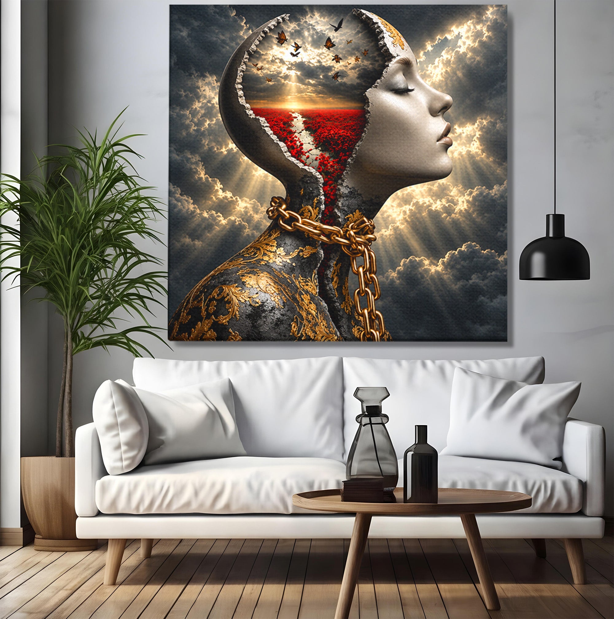 Tablou Canvas Premium LuxCanva® U1034, Visul Libertatii, Fantezie, Portret, Surrealism, Libertate, Living, Culori Vibrante