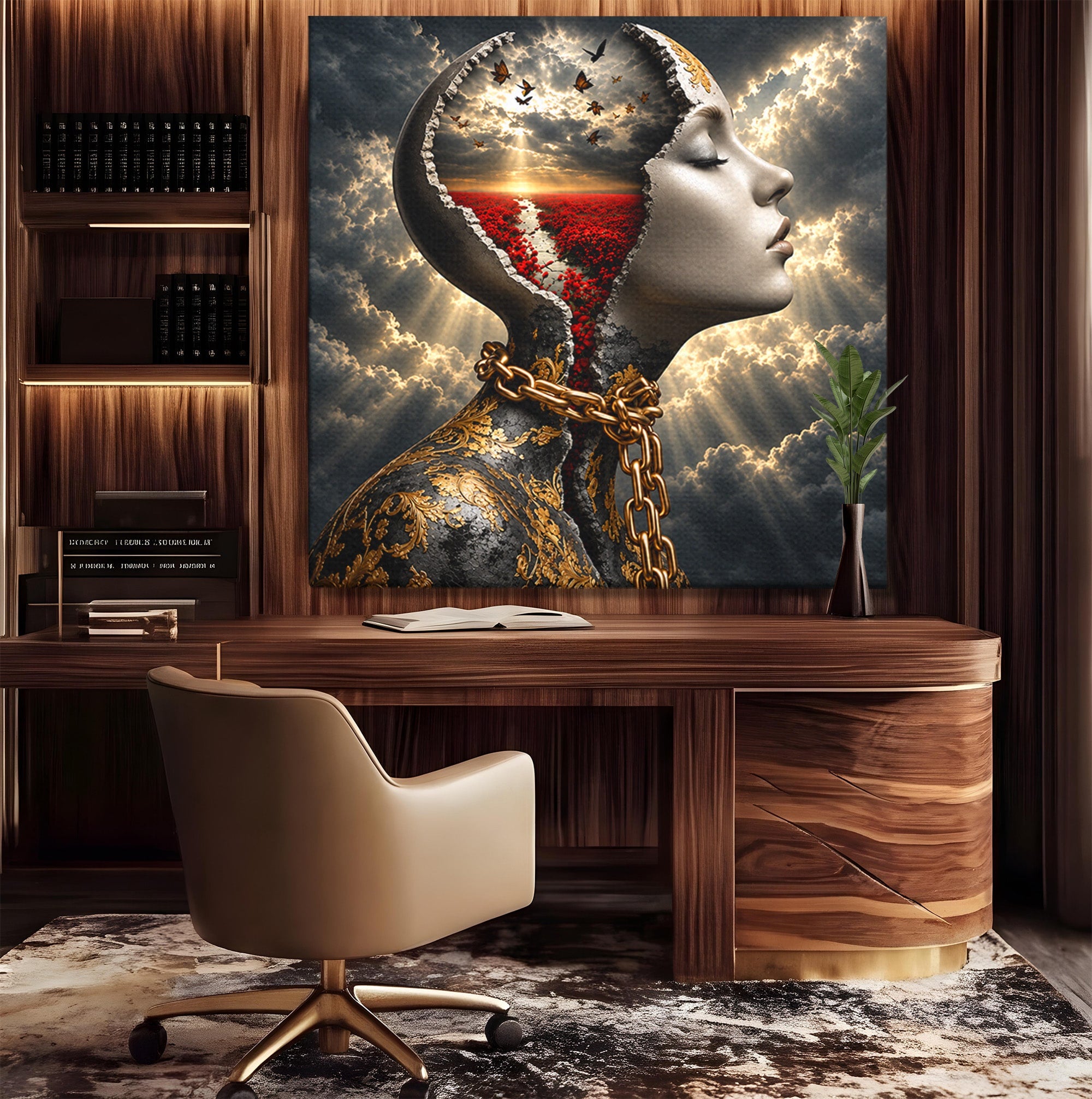 Tablou Canvas Premium LuxCanva® U1034, Visul Libertatii, Fantezie, Portret, Surrealism, Libertate, Living, Culori Vibrante