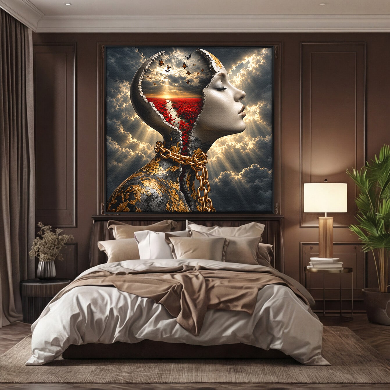 Tablou Canvas Premium LuxCanva® U1034, Visul Libertatii, Fantezie, Portret, Surrealism, Libertate, Living, Culori Vibrante