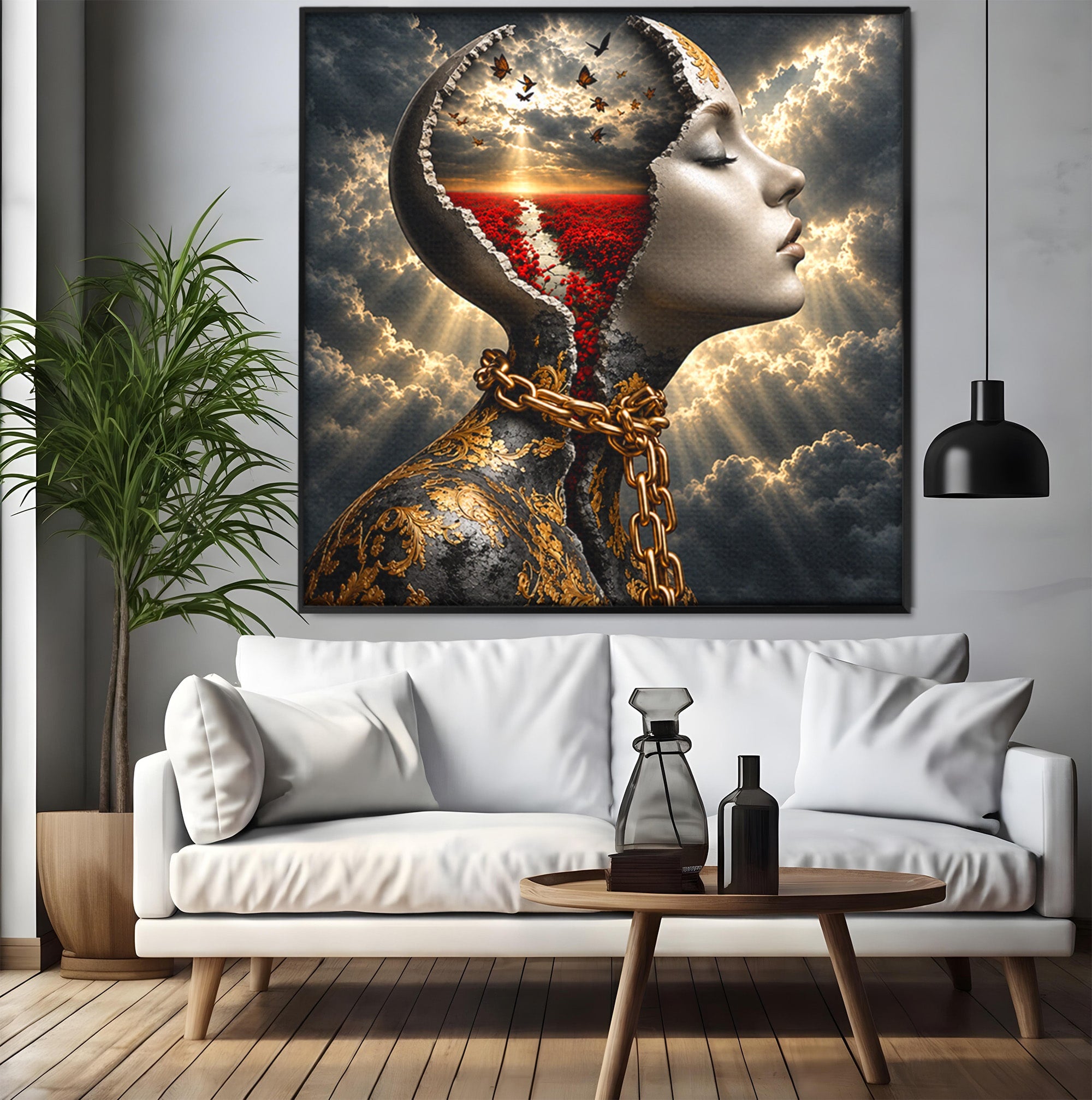 Tablou Canvas Premium LuxCanva® U1034, Visul Libertatii, Fantezie, Portret, Surrealism, Libertate, Living, Culori Vibrante
