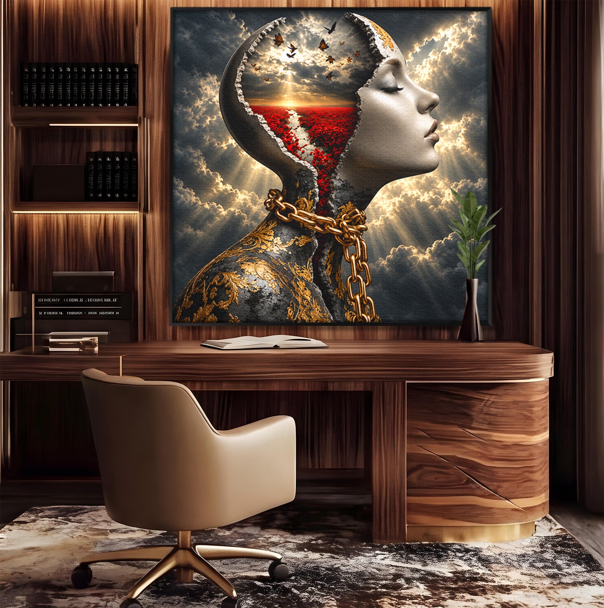 Tablou Canvas Premium LuxCanva® U1034, Visul Libertatii, Fantezie, Portret, Surrealism, Libertate, Living, Culori Vibrante
