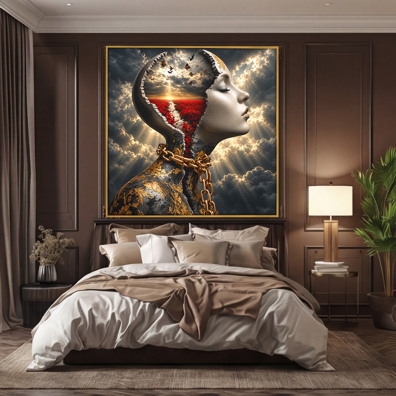 Tablou Canvas Premium LuxCanva® U1034, Visul Libertatii, Fantezie, Portret, Surrealism, Libertate, Living, Culori Vibrante