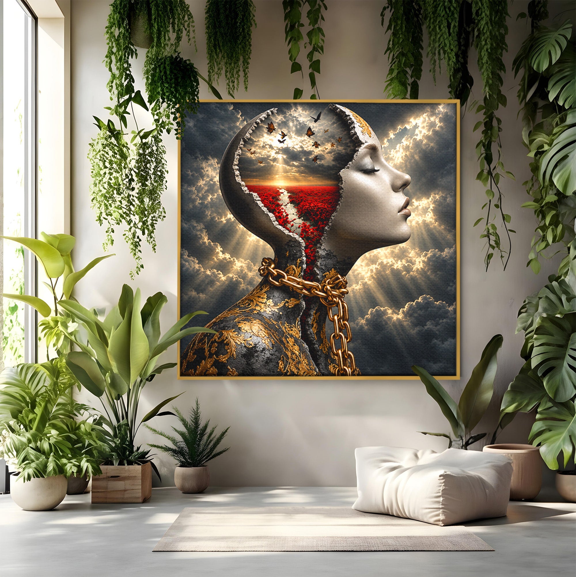 Tablou Canvas Premium LuxCanva® U1034, Visul Libertatii, Fantezie, Portret, Surrealism, Libertate, Living, Culori Vibrante