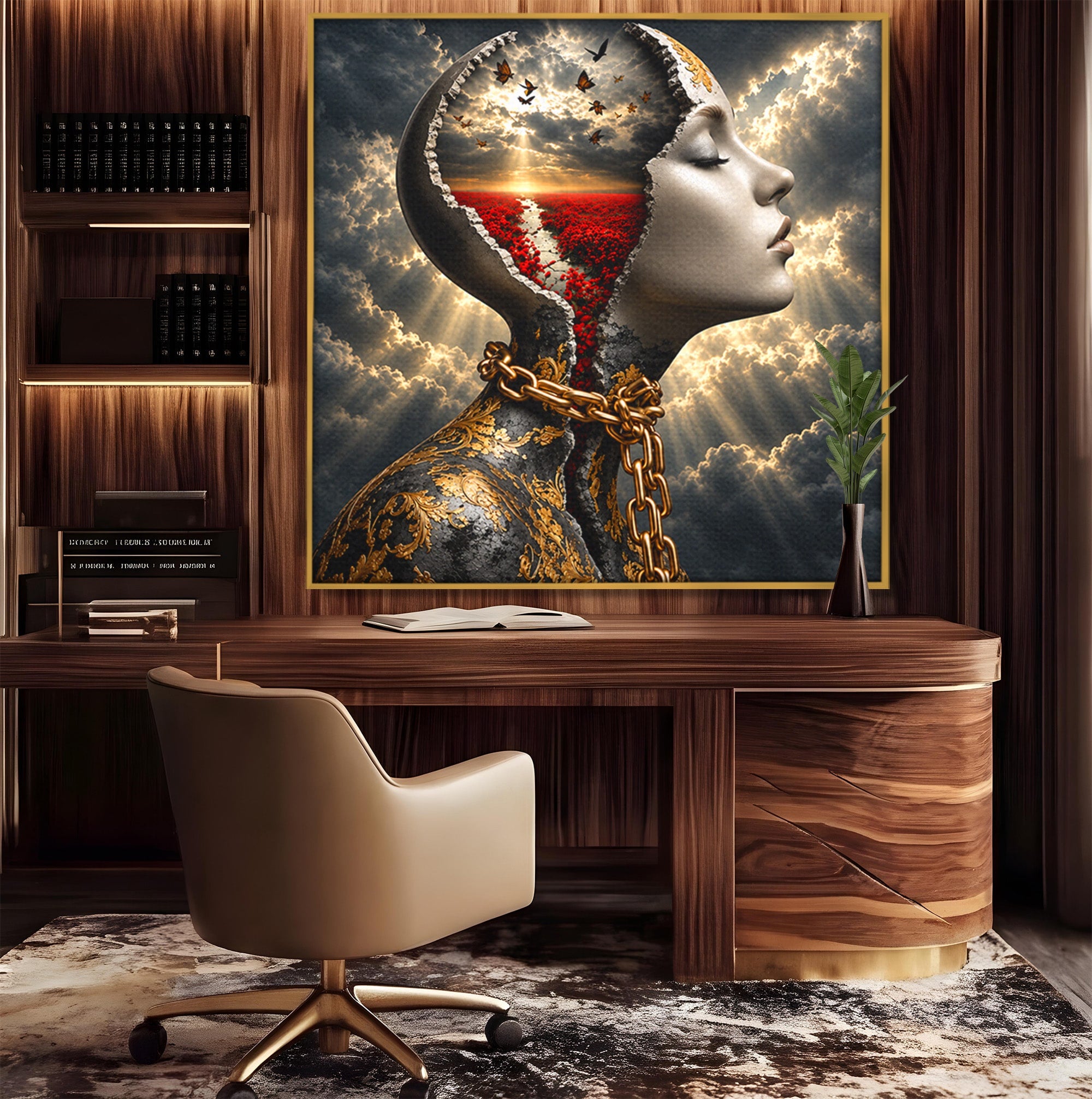 Tablou Canvas Premium LuxCanva® U1034, Visul Libertatii, Fantezie, Portret, Surrealism, Libertate, Living, Culori Vibrante