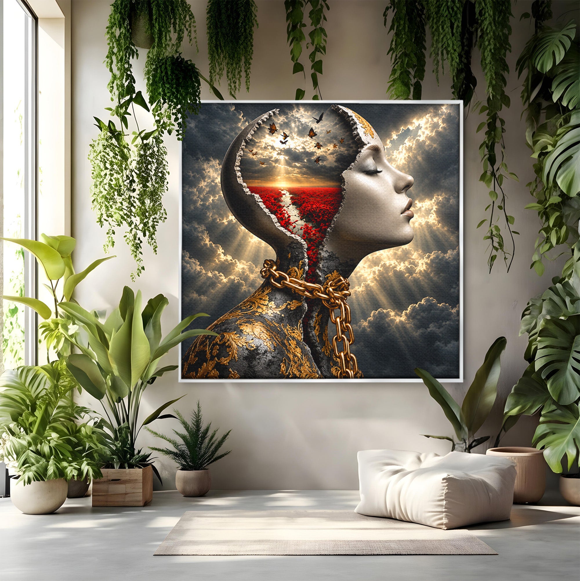Tablou Canvas Premium LuxCanva® U1034, Visul Libertatii, Fantezie, Portret, Surrealism, Libertate, Living, Culori Vibrante
