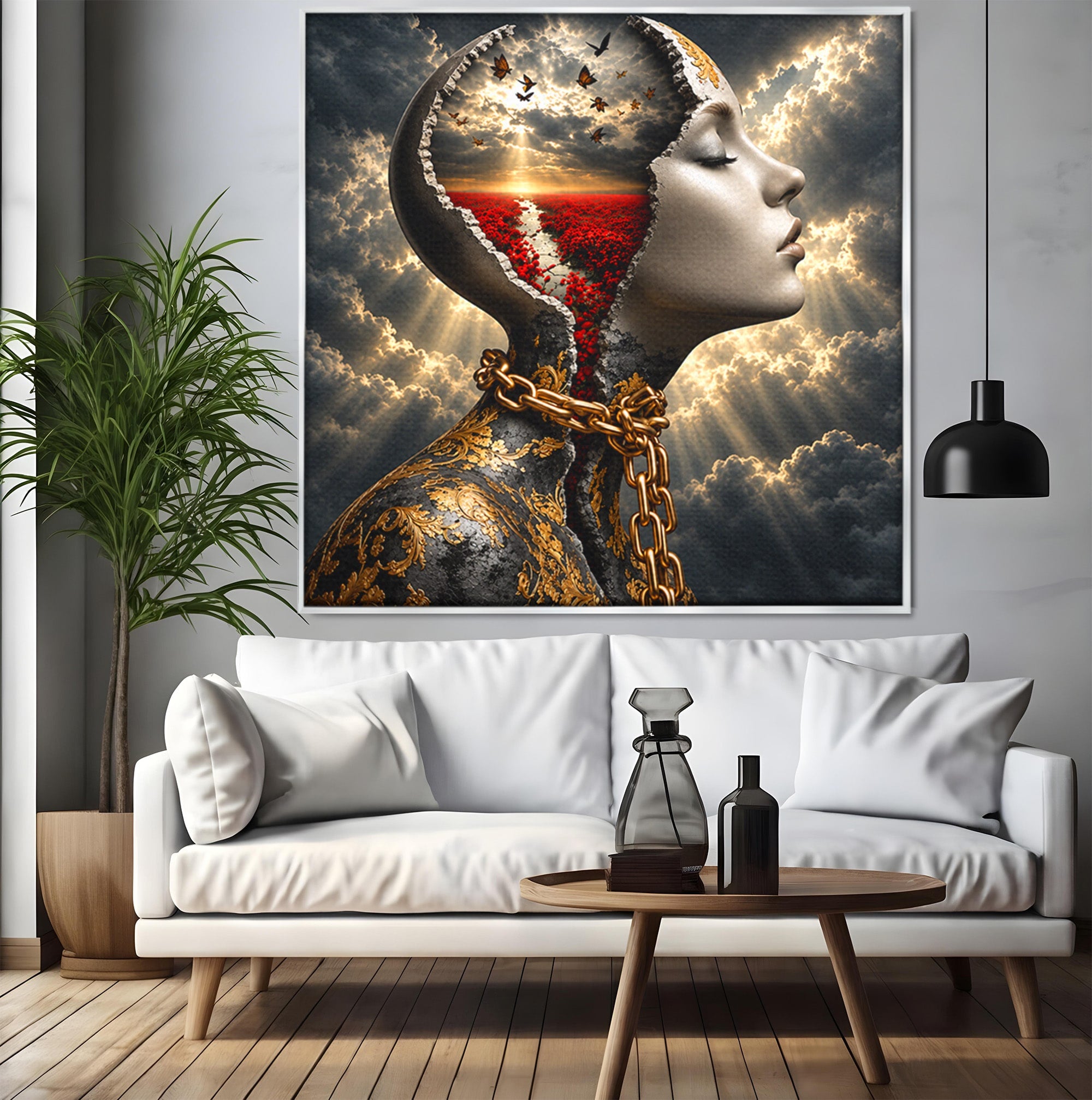 Tablou Canvas Premium LuxCanva® U1034, Visul Libertatii, Fantezie, Portret, Surrealism, Libertate, Living, Culori Vibrante