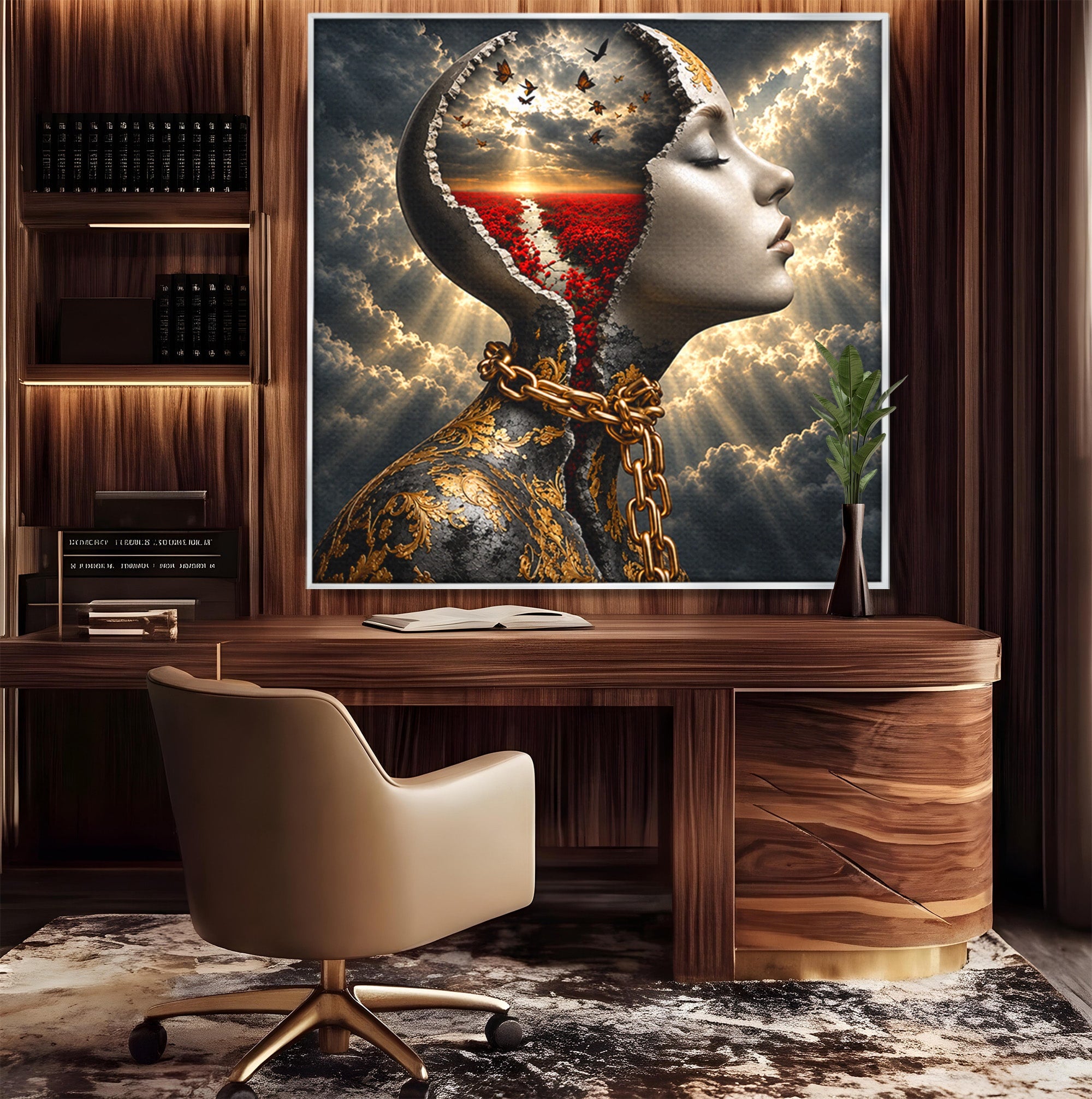 Tablou Canvas Premium LuxCanva® U1034, Visul Libertatii, Fantezie, Portret, Surrealism, Libertate, Living, Culori Vibrante