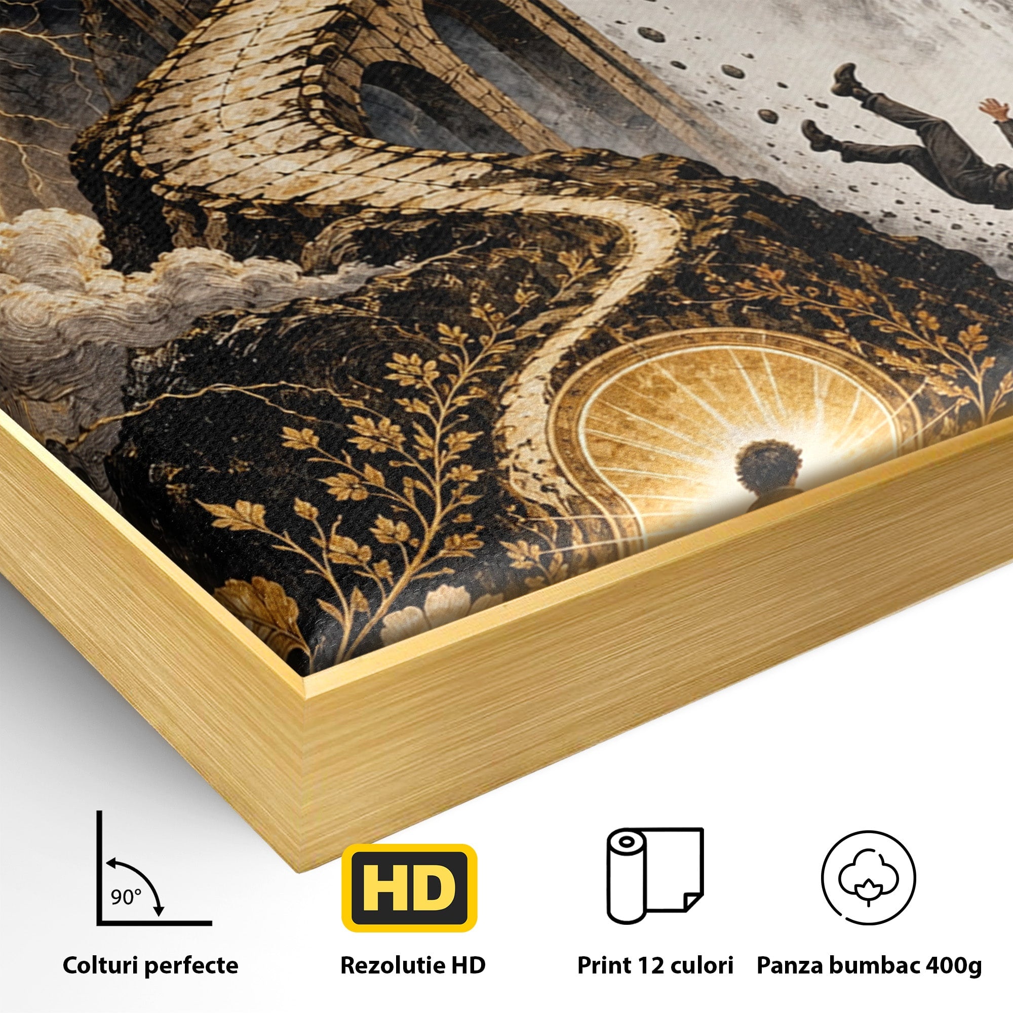 Tablou Canvas Premium LuxCanva® U1035, Drumul Spre Necunoscut, Peisaj, Pod, Calatorie, Fantezie, Living, Mister, Culori Vibrante