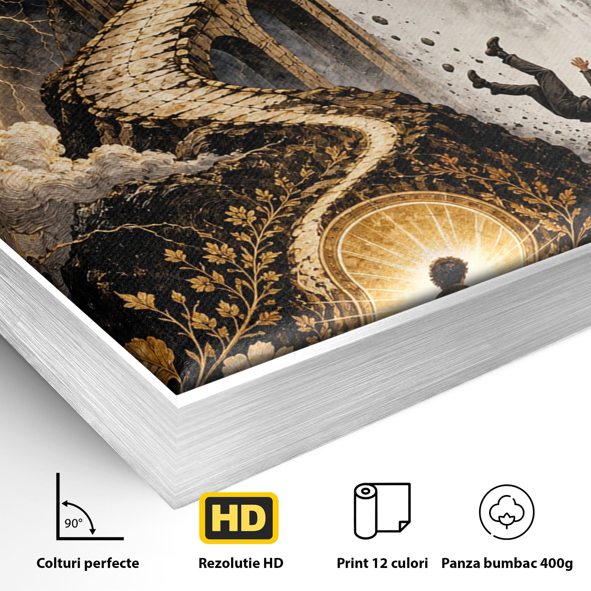 Tablou Canvas Premium LuxCanva® U1035, Drumul Spre Necunoscut, Peisaj, Pod, Calatorie, Fantezie, Living, Mister, Culori Vibrante