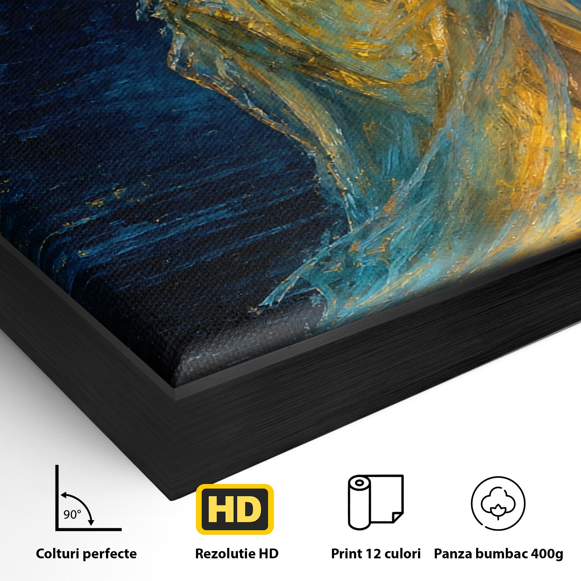 Tablou Canvas Premium LuxCanva® U1036, Fata Luminata, Reflexie, Noapte, Fata, Lumina, Dormitor, Culori Vibrante