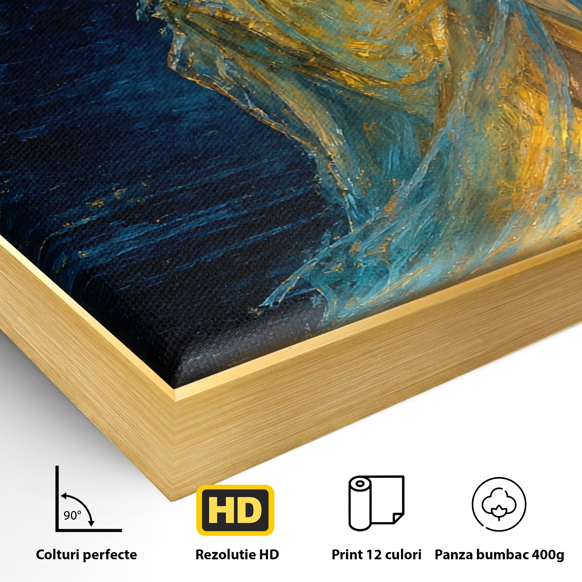Tablou Canvas Premium LuxCanva® U1036, Fata Luminata, Reflexie, Noapte, Fata, Lumina, Dormitor, Culori Vibrante