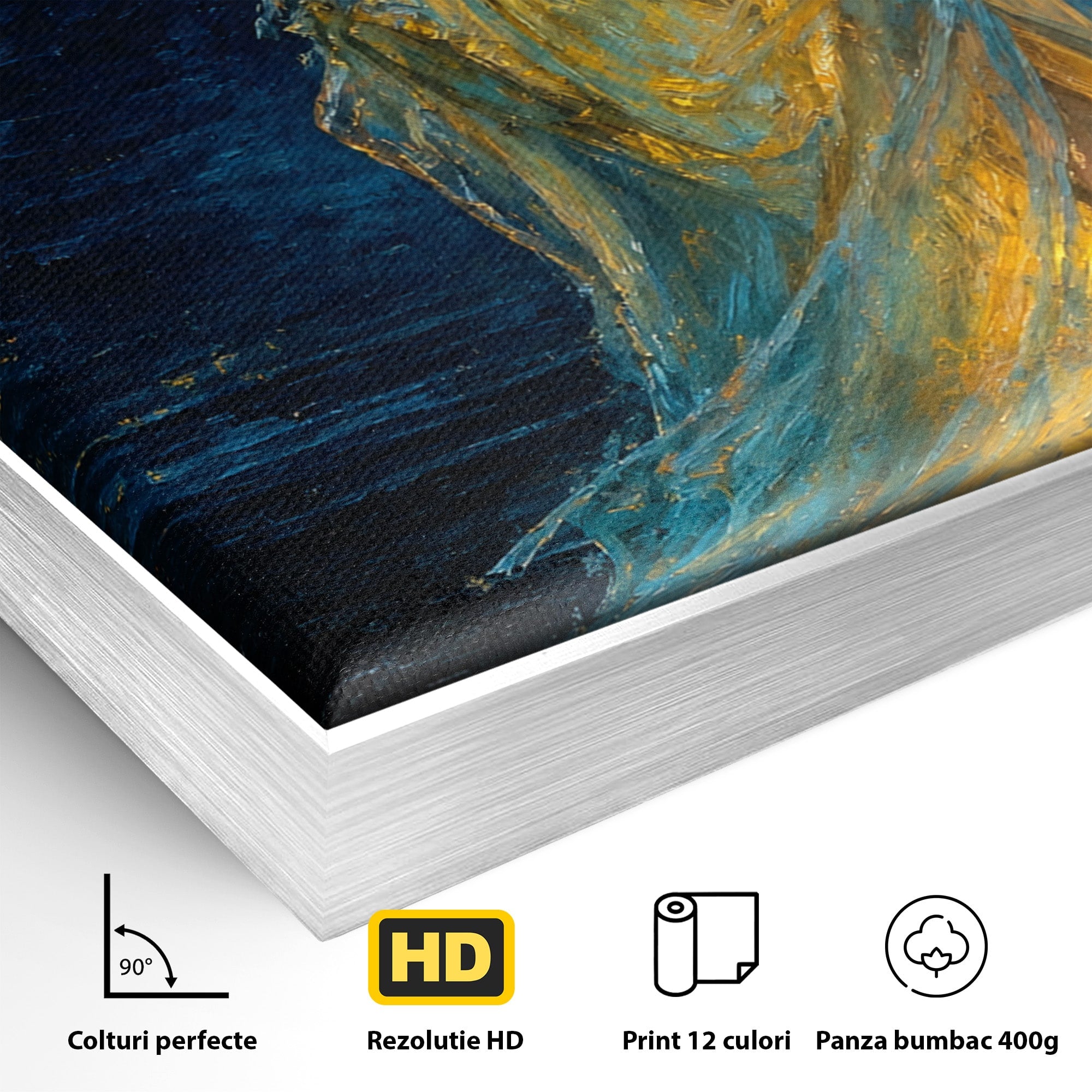 Tablou Canvas Premium LuxCanva® U1036, Fata Luminata, Reflexie, Noapte, Fata, Lumina, Dormitor, Culori Vibrante