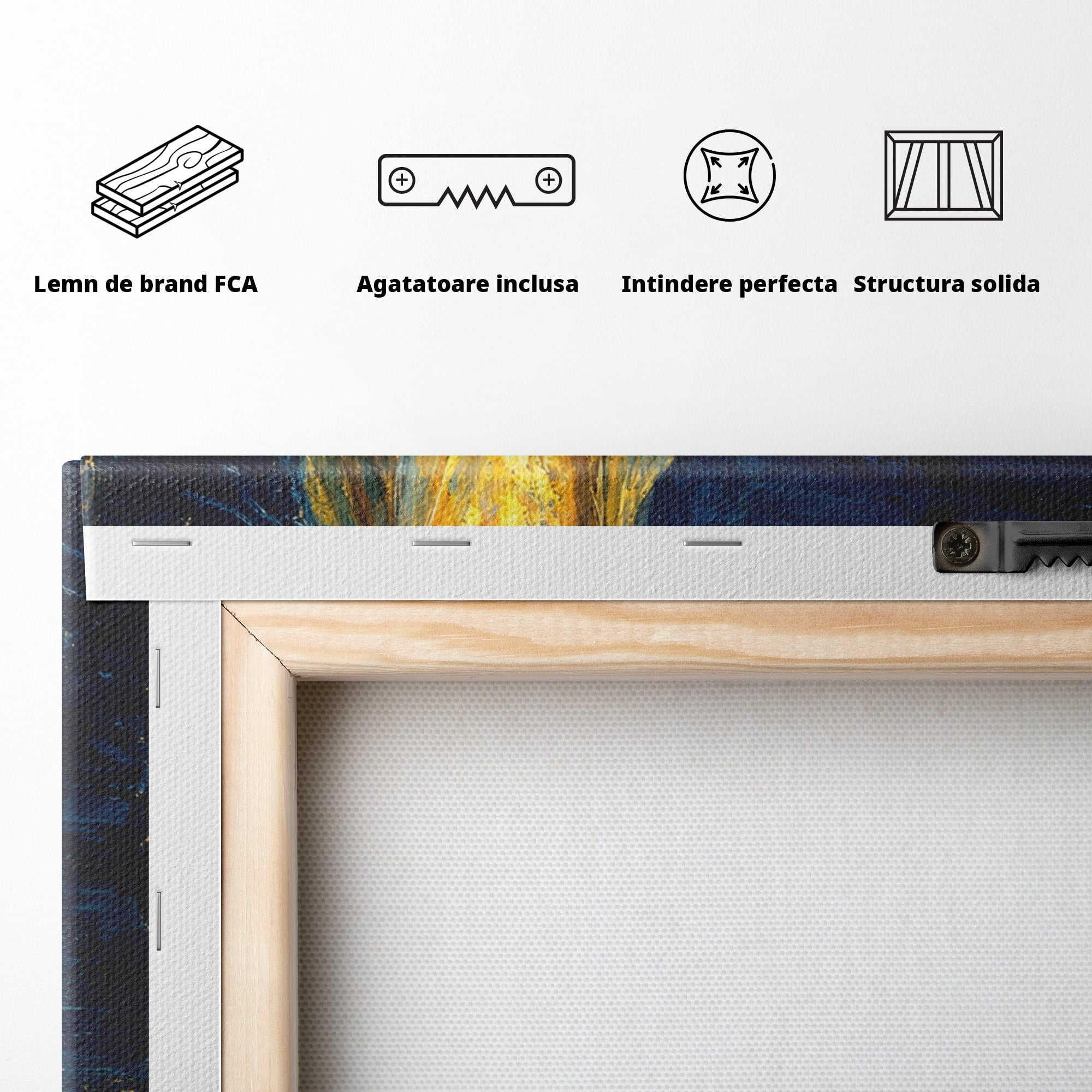 Tablou Canvas Premium LuxCanva® U1036, Fata Luminata, Reflexie, Noapte, Fata, Lumina, Dormitor, Culori Vibrante