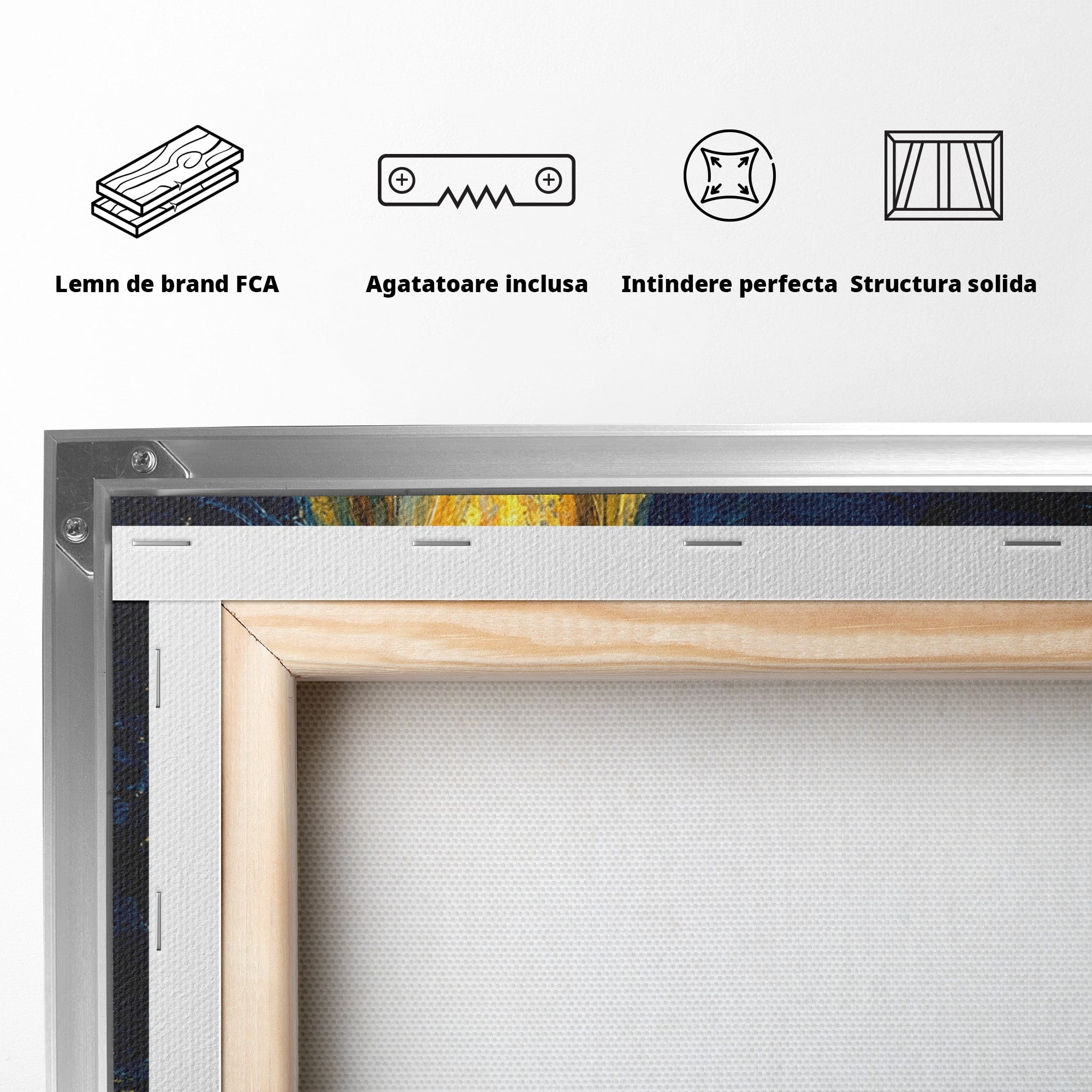 Tablou Canvas Premium LuxCanva® U1036, Fata Luminata, Reflexie, Noapte, Fata, Lumina, Dormitor, Culori Vibrante