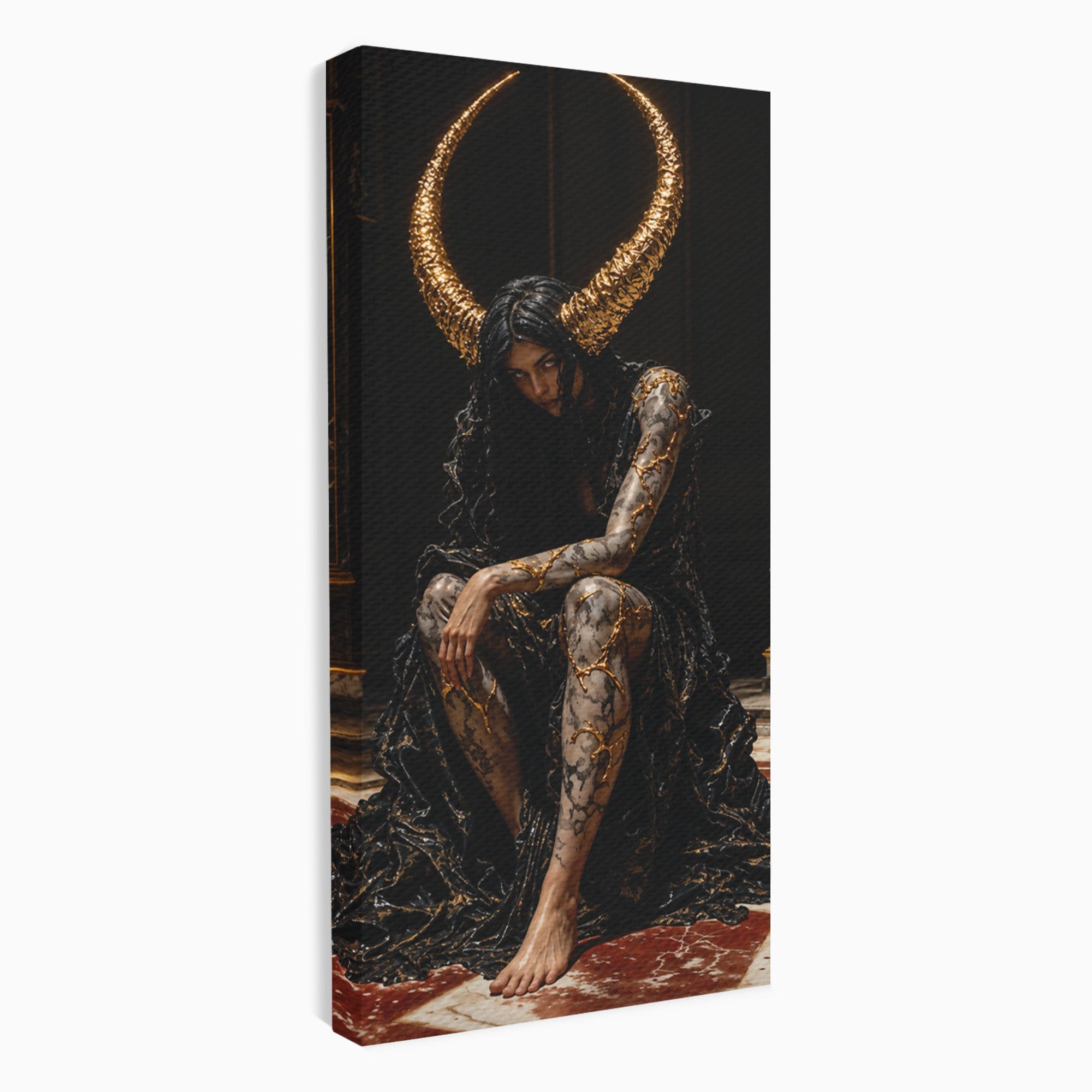 Tablou Canvas Premium LuxCanva® U1037, Regina Intunericului, Mistic, Putere,  Regina, Forta, Living, Culori Vibrante