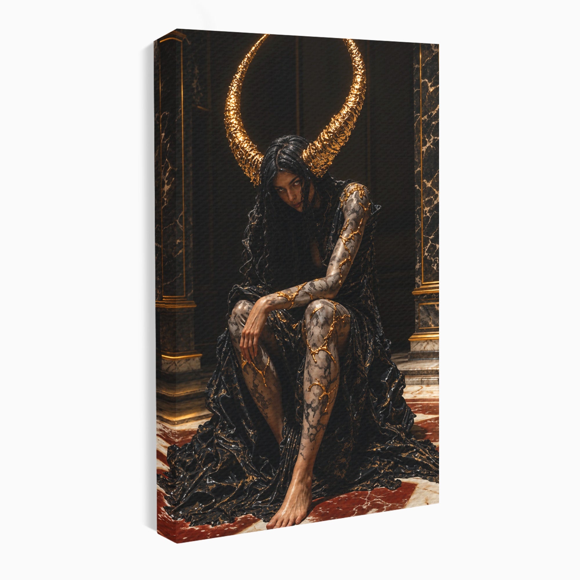 Tablou Canvas Premium LuxCanva® U1037, Regina Intunericului, Mistic, Putere,  Regina, Forta, Living, Culori Vibrante