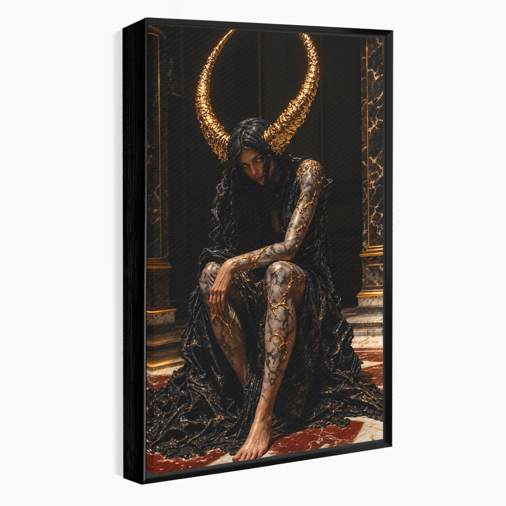 Tablou Canvas Premium LuxCanva® U1037, Regina Intunericului, Mistic, Putere,  Regina, Forta, Living, Culori Vibrante