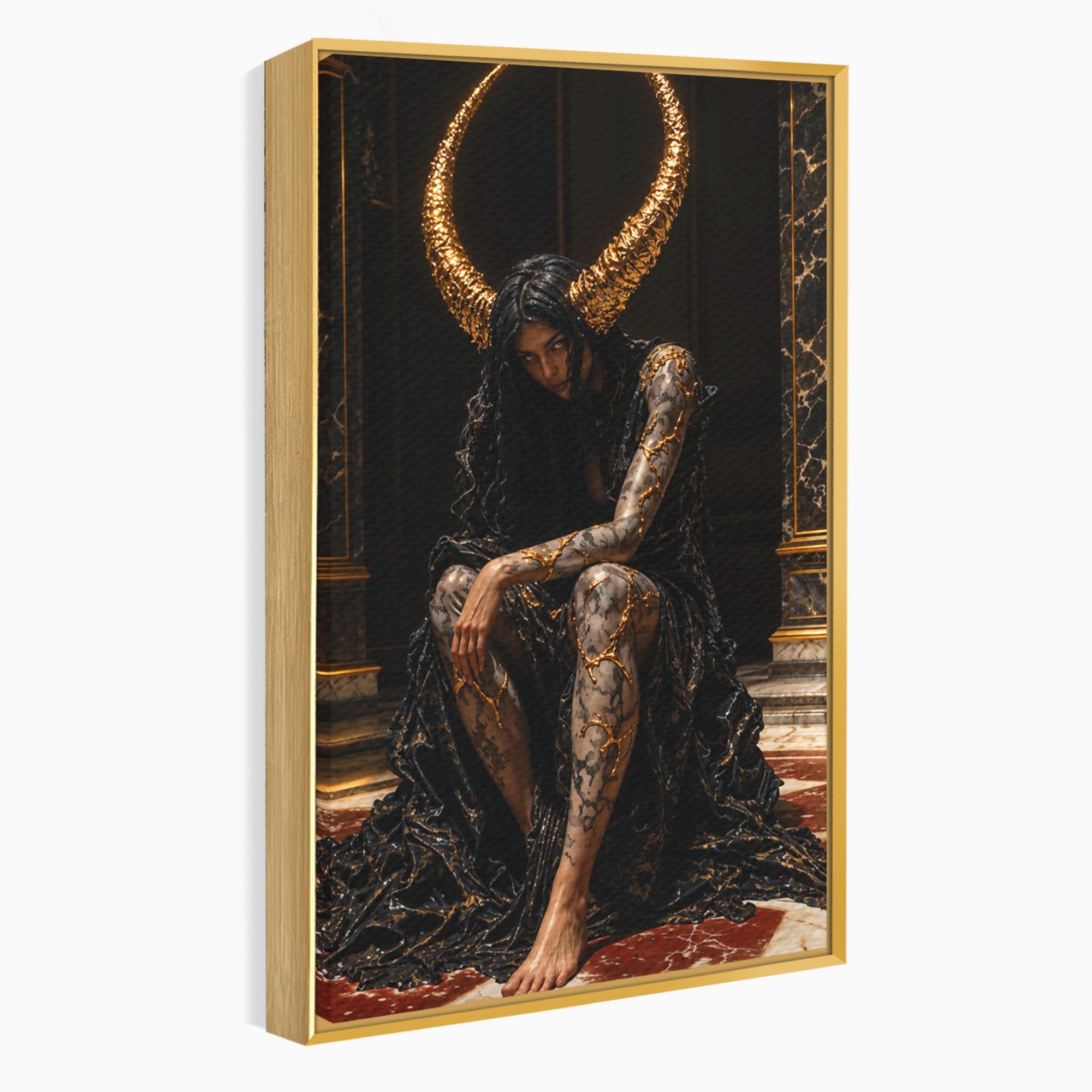 Tablou Canvas Premium LuxCanva® U1037, Regina Intunericului, Mistic, Putere,  Regina, Forta, Living, Culori Vibrante