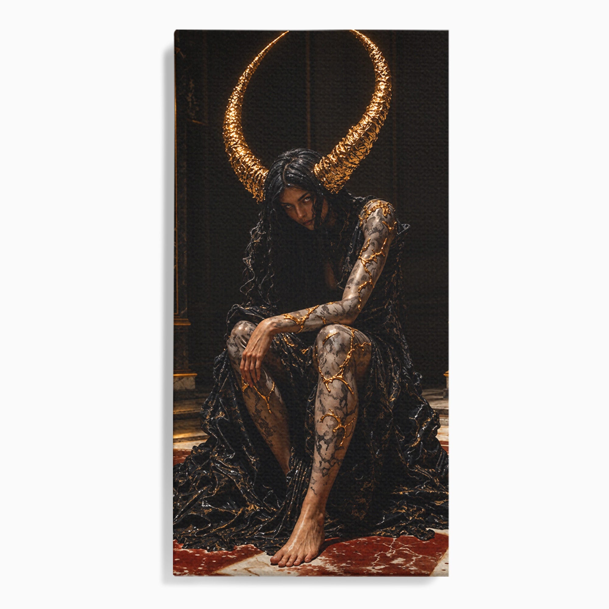 Tablou Canvas Premium LuxCanva® U1037, Regina Intunericului, Mistic, Putere,  Regina, Forta, Living, Culori Vibrante