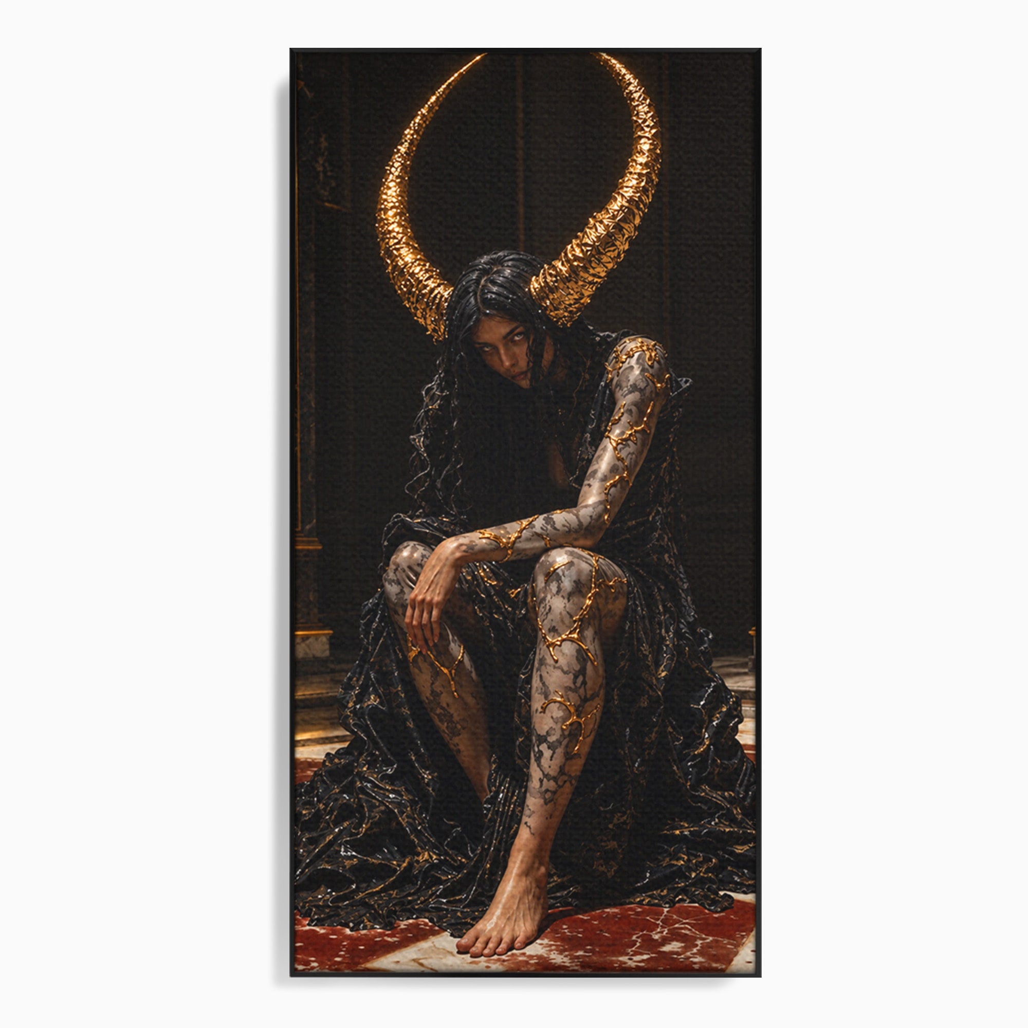 Tablou Canvas Premium LuxCanva® U1037, Regina Intunericului, Mistic, Putere,  Regina, Forta, Living, Culori Vibrante