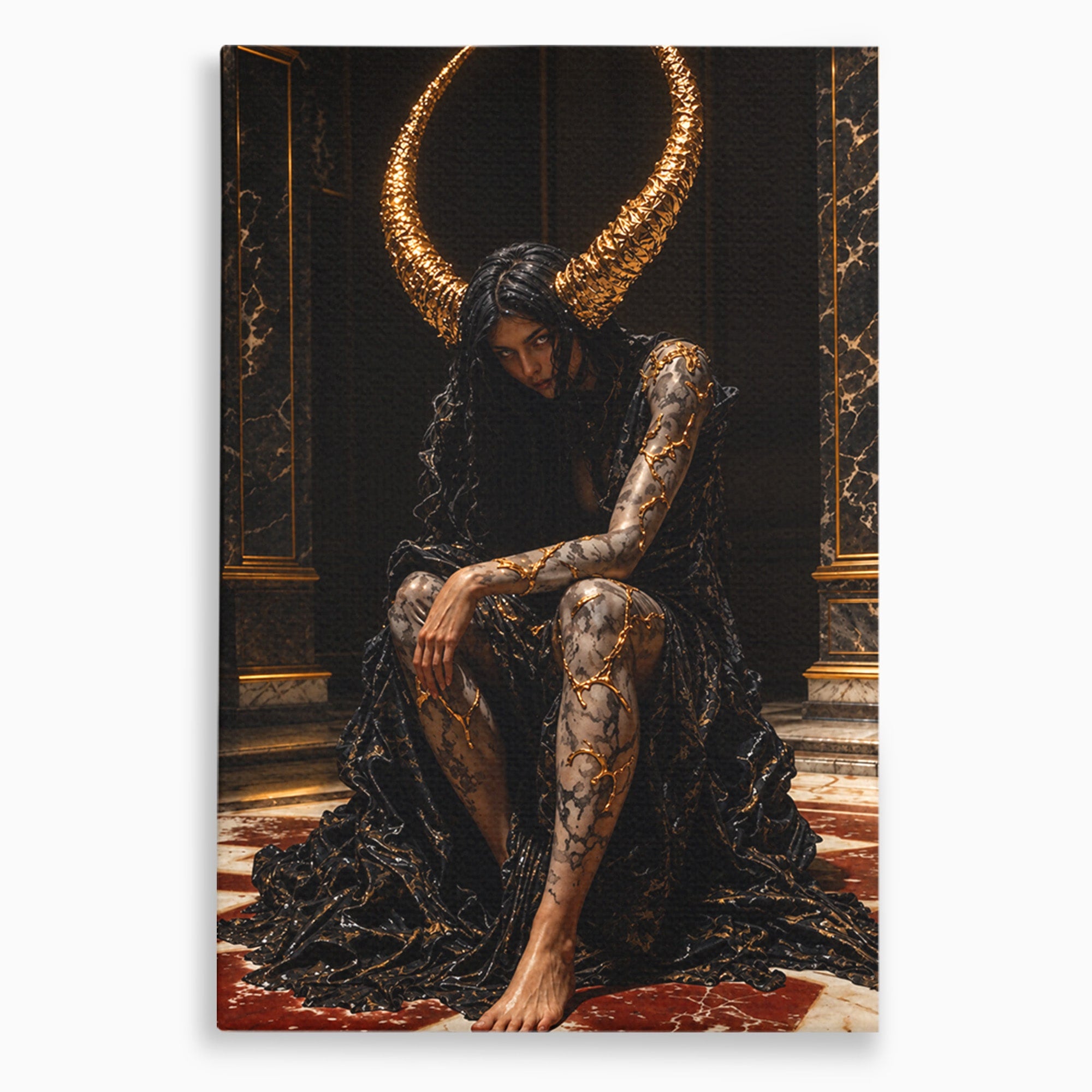 Tablou Canvas Premium LuxCanva® U1037, Regina Intunericului, Mistic, Putere,  Regina, Forta, Living, Culori Vibrante
