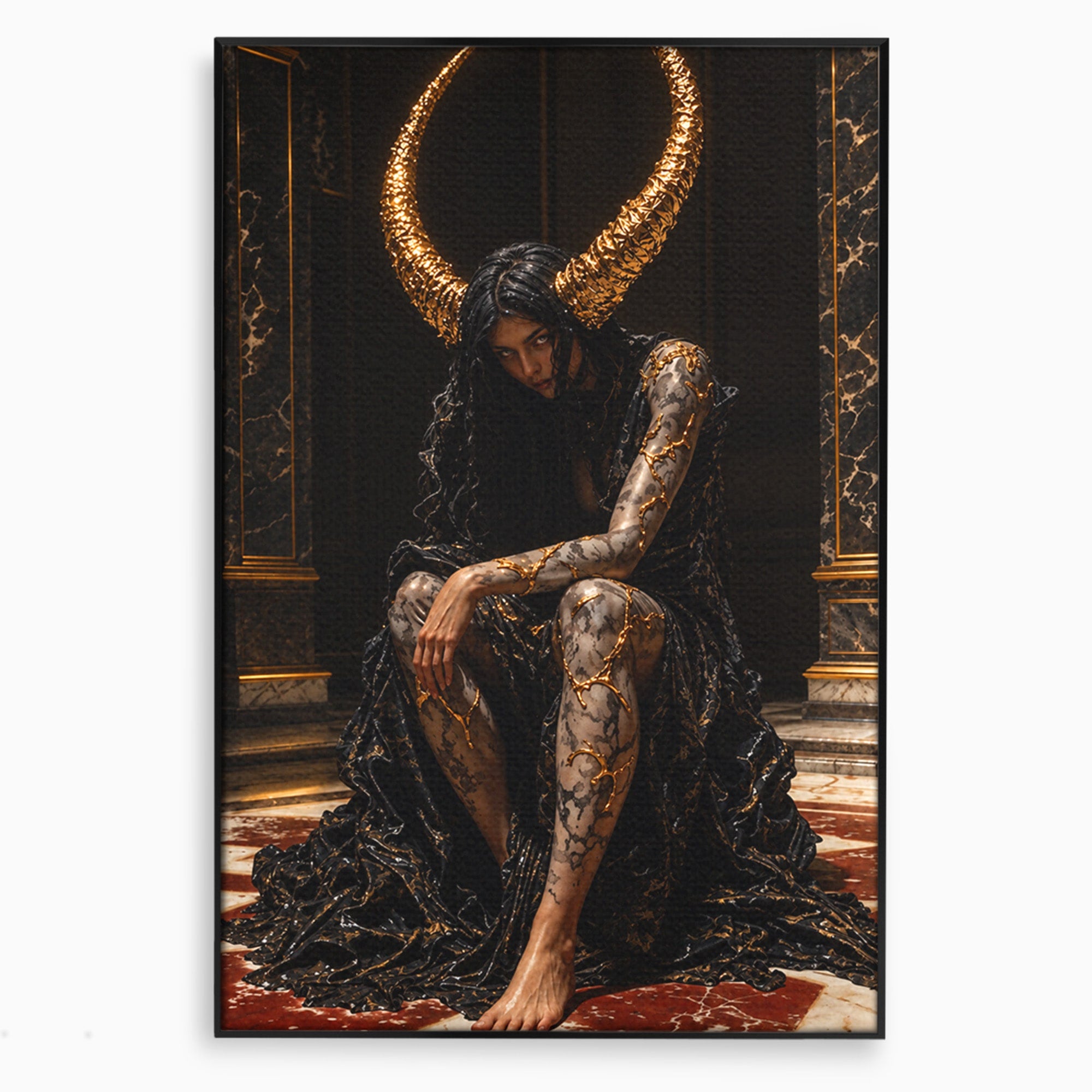 Tablou Canvas Premium LuxCanva® U1037, Regina Intunericului, Mistic, Putere,  Regina, Forta, Living, Culori Vibrante